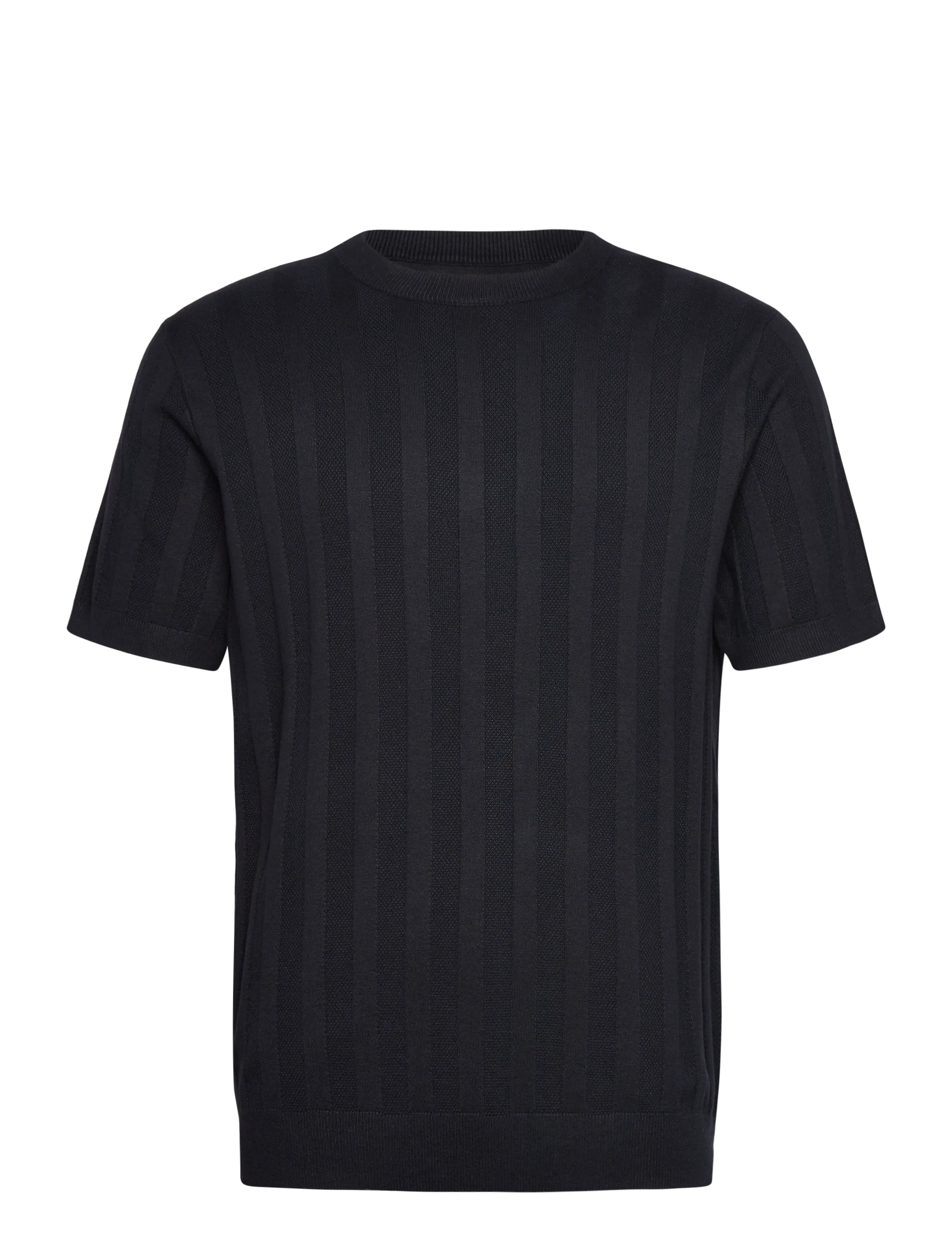 Lindbergh Knitted crew neck t-shirt - T-shirts - NAVY / navy