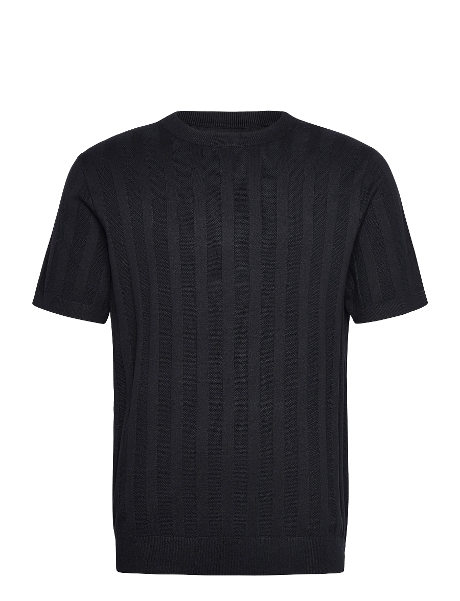 Lindbergh - Knitted crew neck t-shirt - kurzärmelig - navy - 1