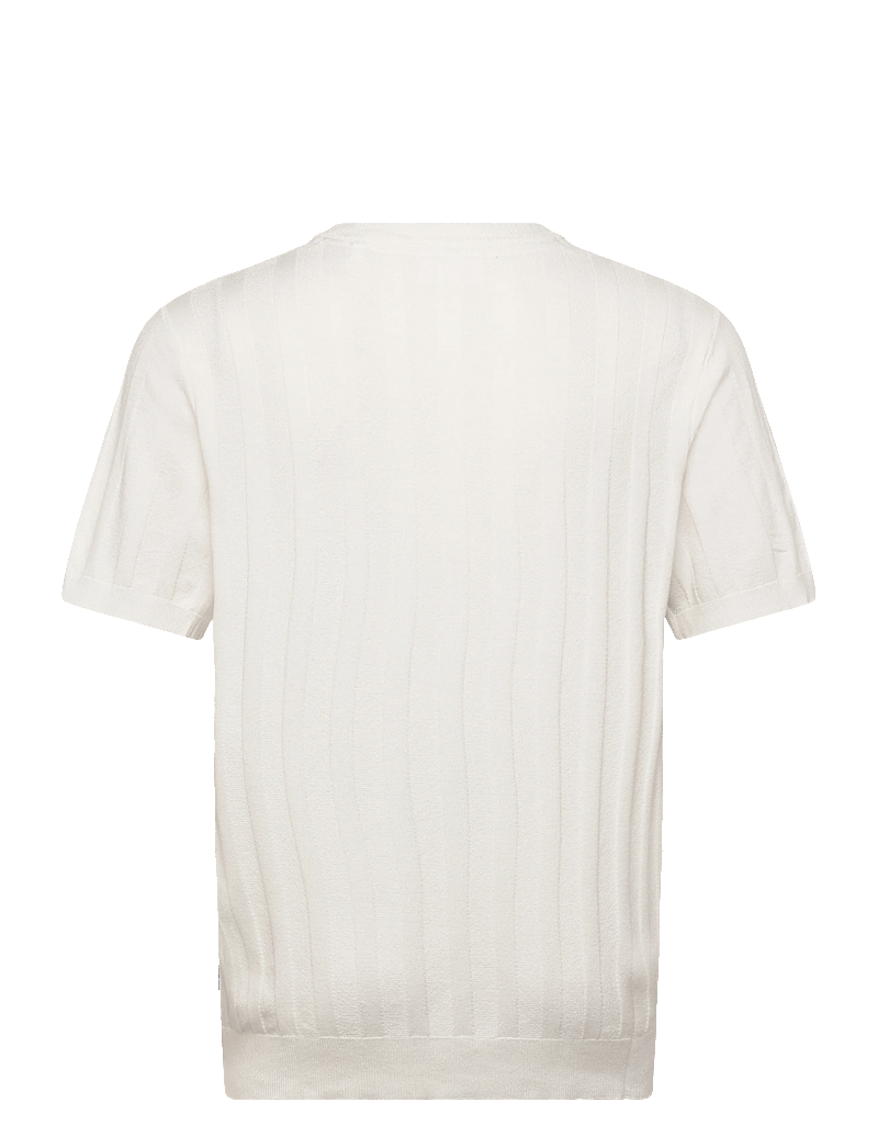 Lindbergh - Knitted crew neck t-shirt - krótki rękaw - salt white - 2