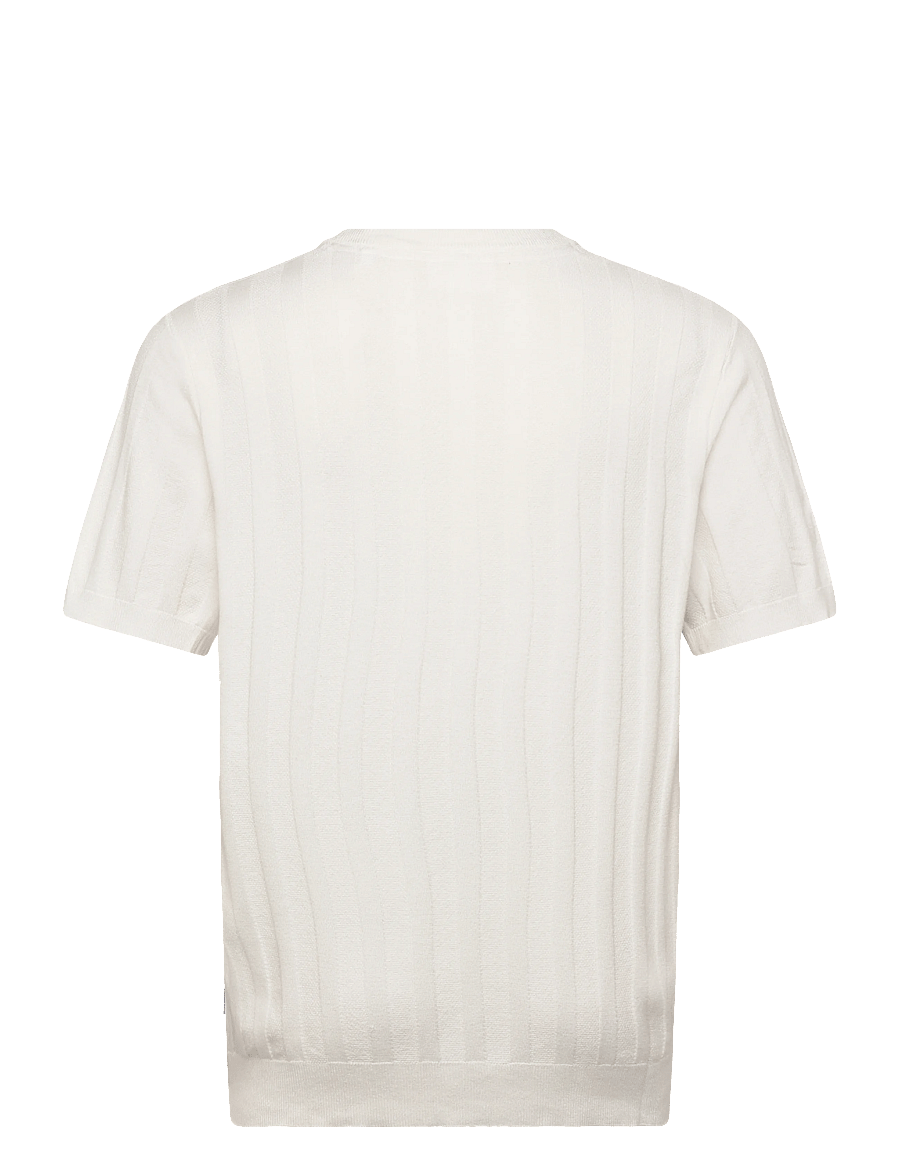 Lindbergh - Knitted crew neck t-shirt - kortærmede t-shirts - salt white - 2
