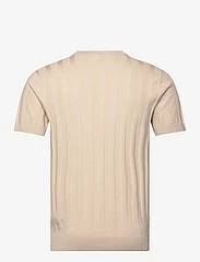 Lindbergh - Knitted crew neck t-shirt - kortärmade t-shirts - stone - 1