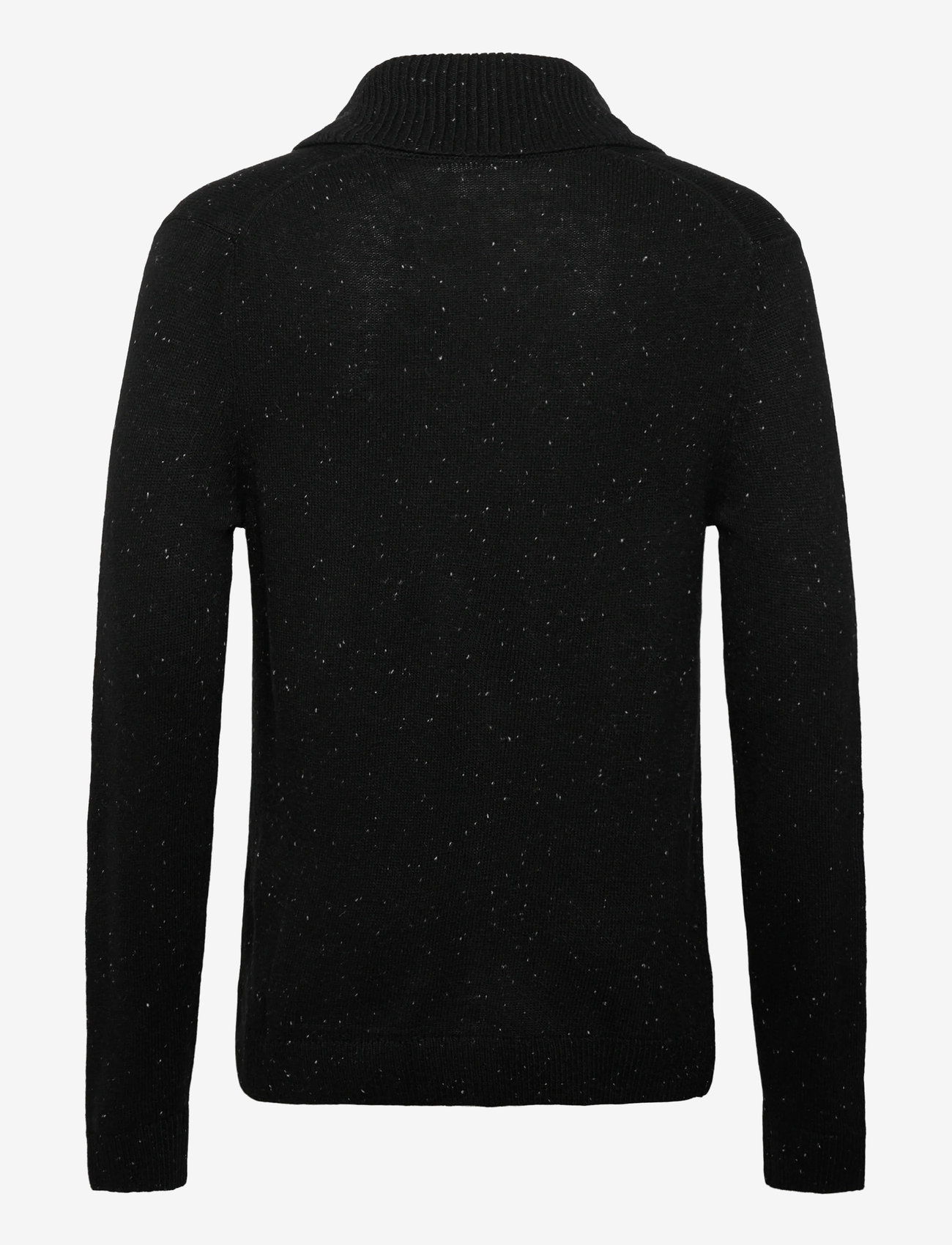 Lindbergh - Nep-yarn shawl collar knit - v-hals - black - 1