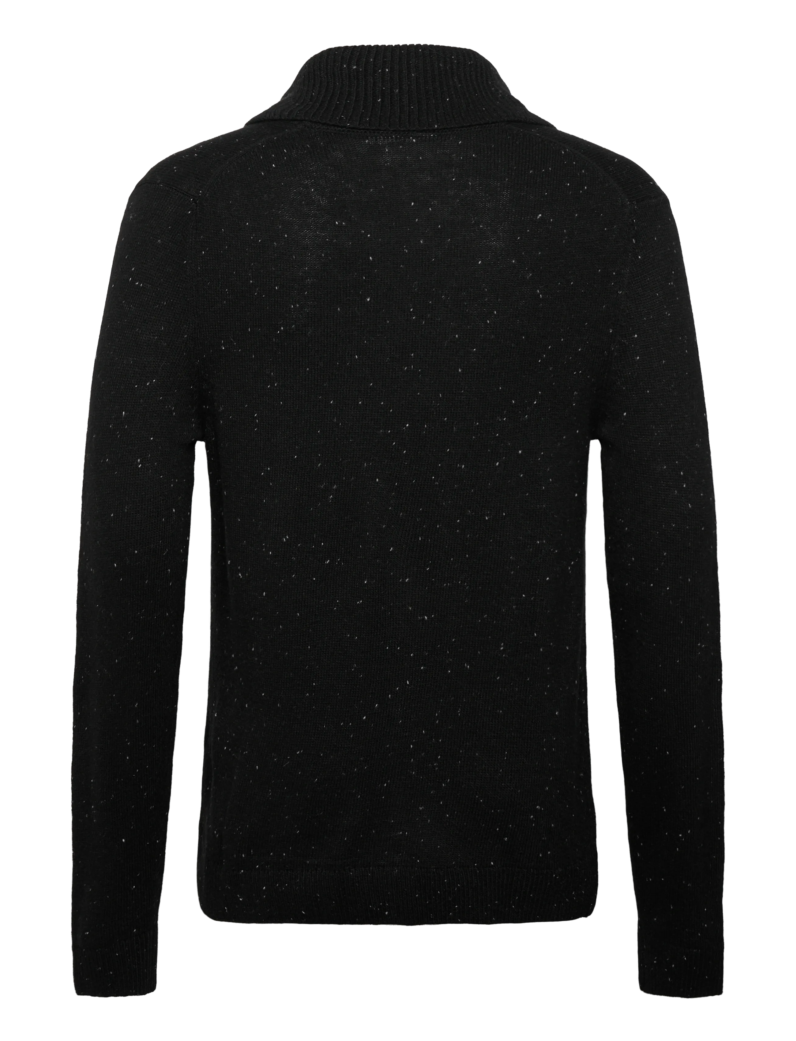 Lindbergh - Nep-yarn shawl collar knit - v-hals - black - 1