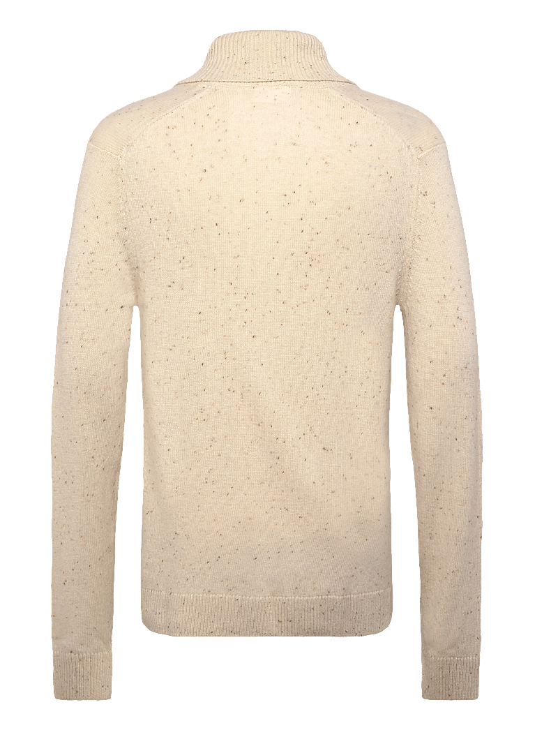 Lindbergh - Nep-yarn shawl collar knit - v-hals - ecru - 1