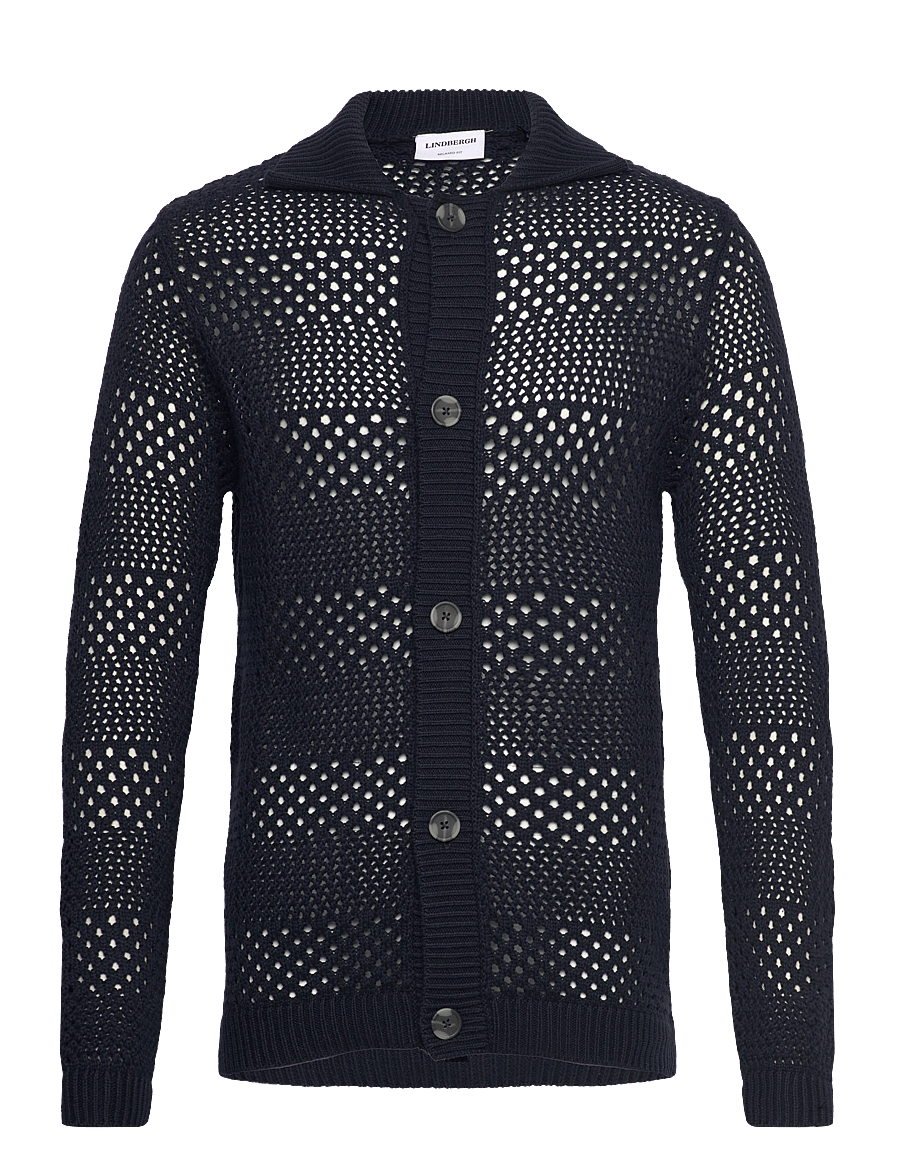 Lindbergh - Crochet cardigan - cardigans - navy - 1