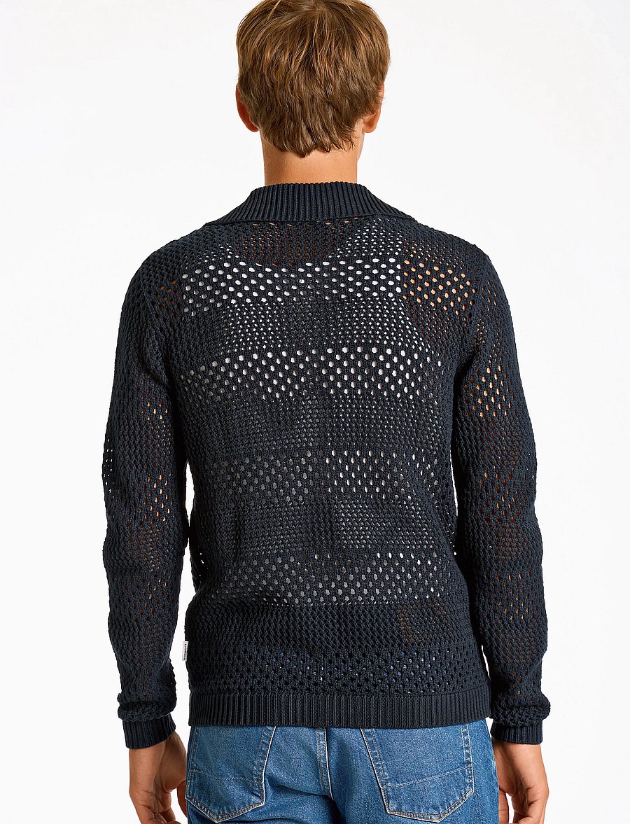 Lindbergh - Crochet cardigan - cardigans - navy - 3