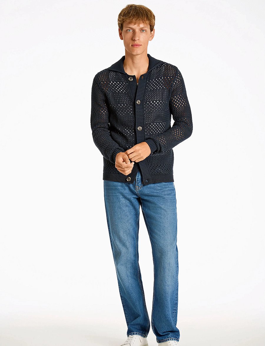 Lindbergh - Crochet cardigan - cardigans - navy - 4