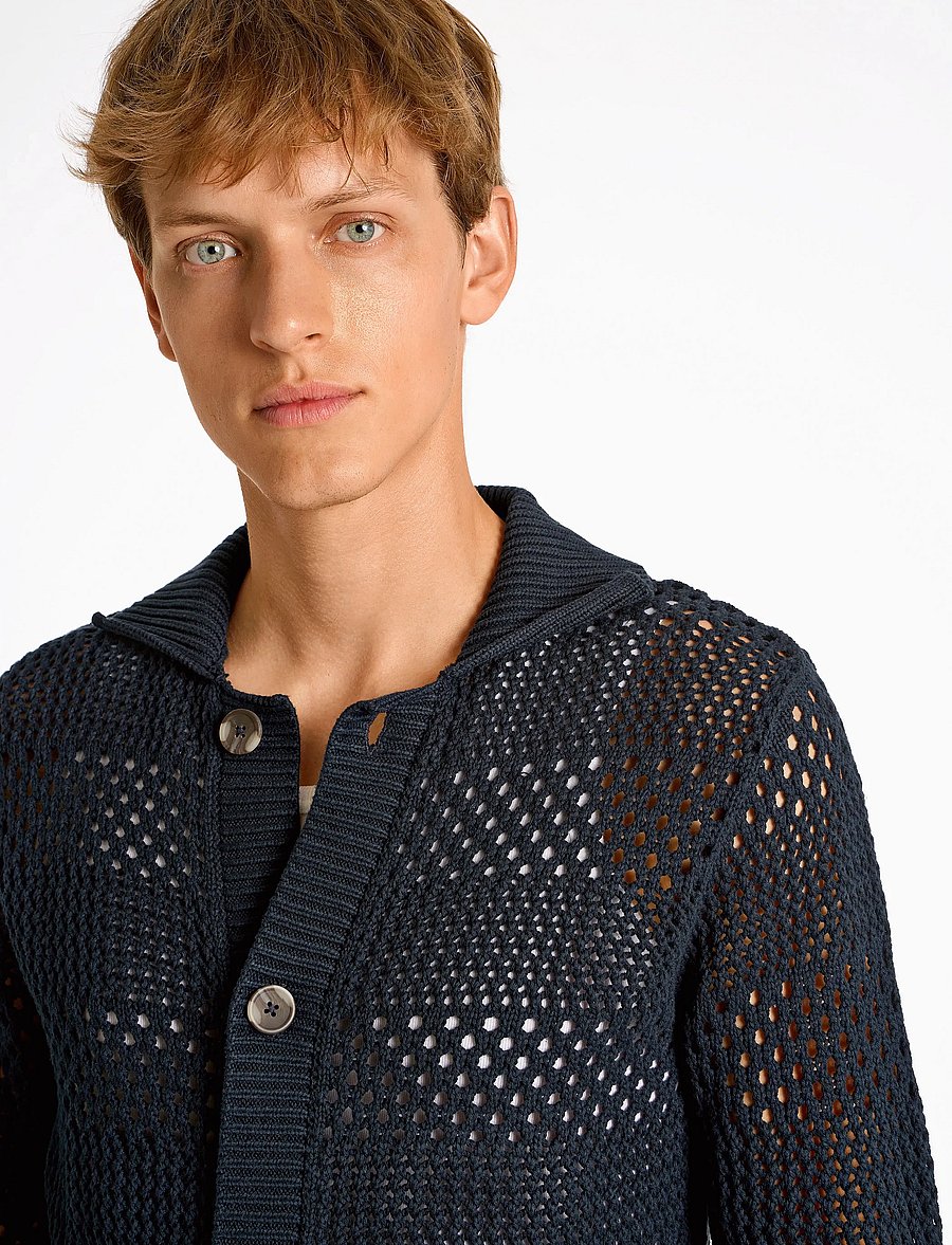 Lindbergh - Crochet cardigan - cardigans - navy - 5