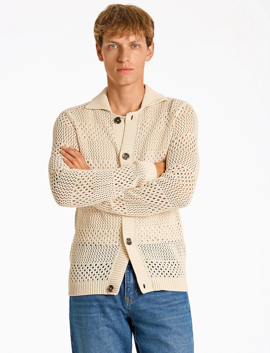Lindbergh - Crochet cardigan - cardigans - pearl white - 0