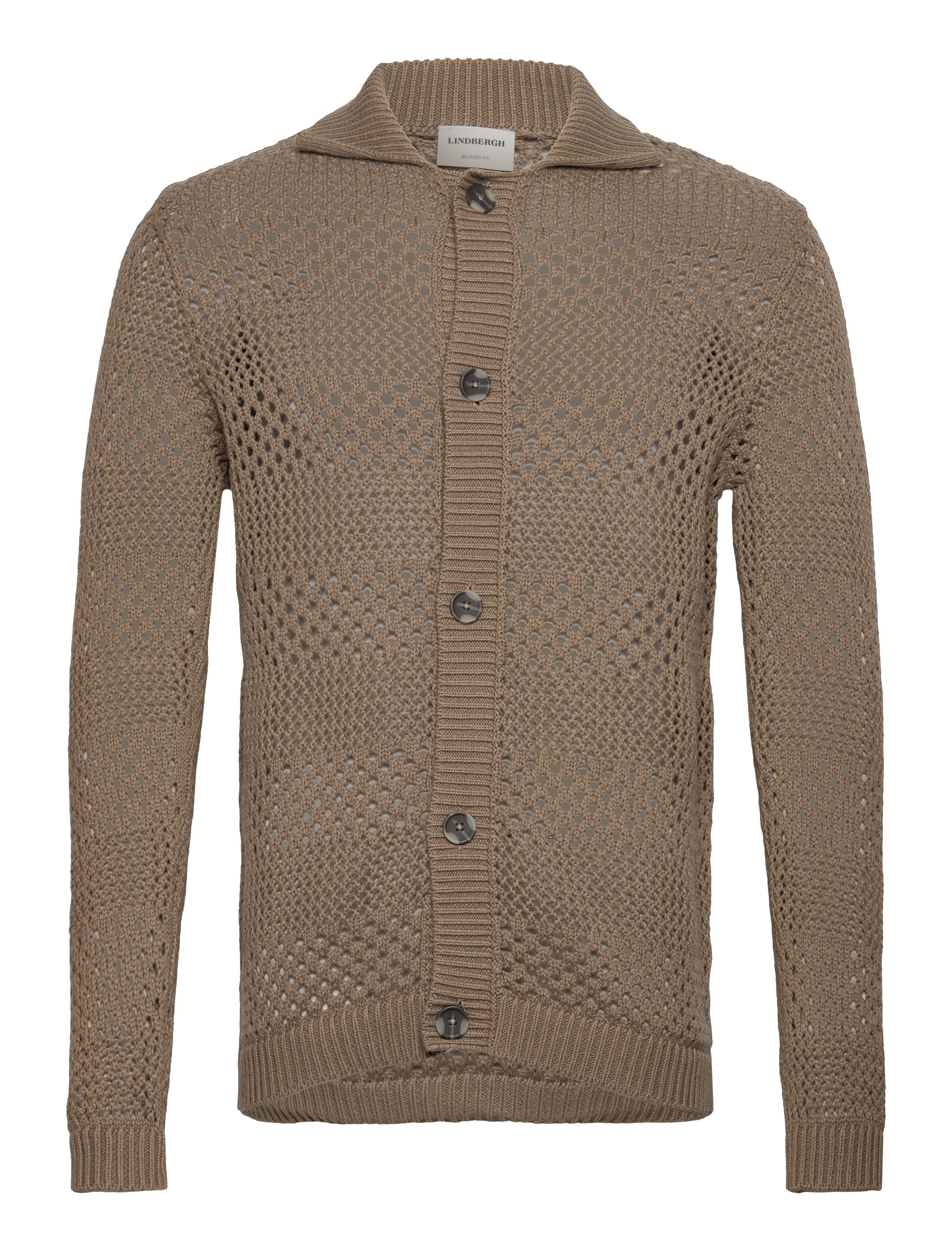 LINDBERGH Crochet Cardigan Braun - XL - Herren