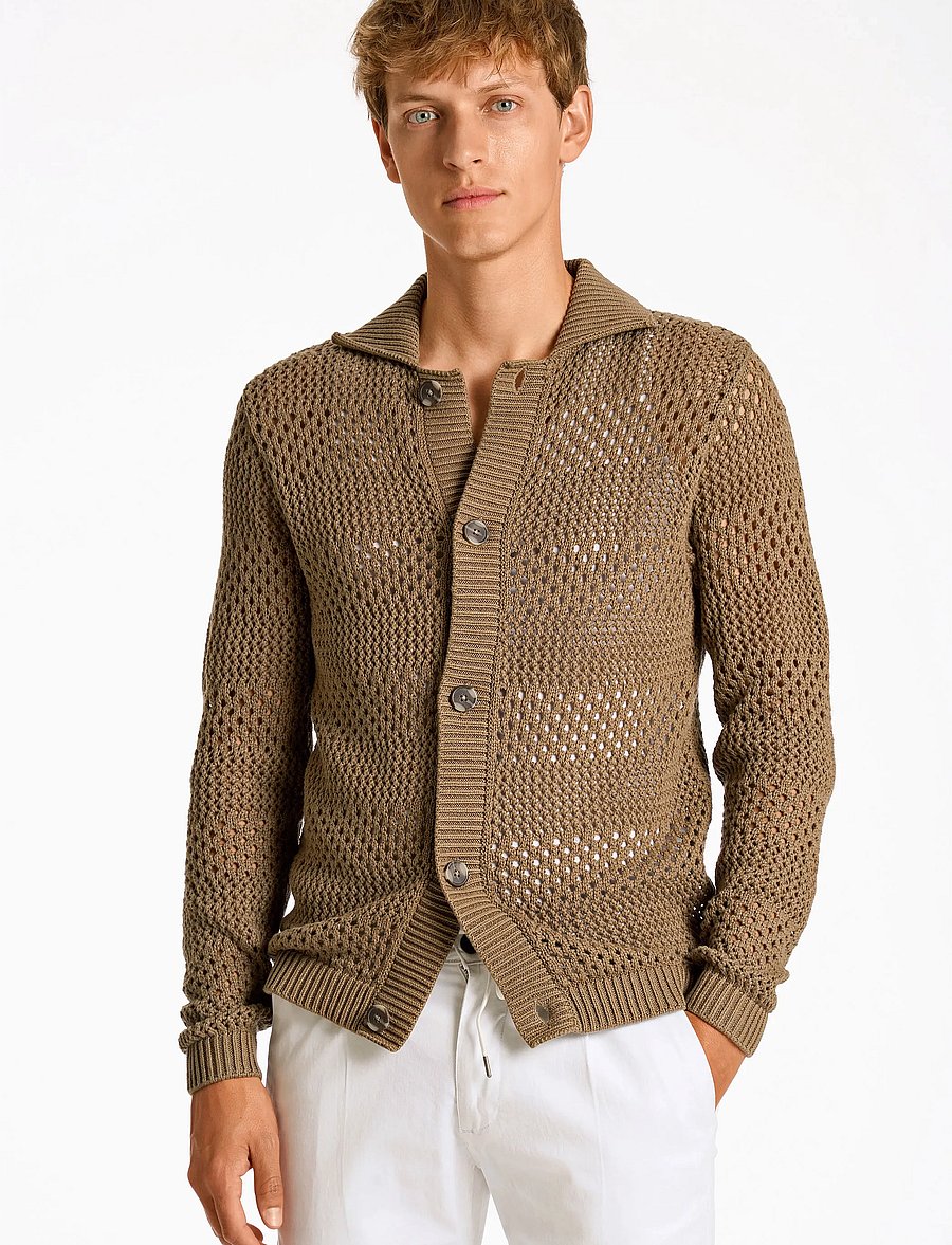 Lindbergh - Crochet cardigan - strickjacken - stone - 0