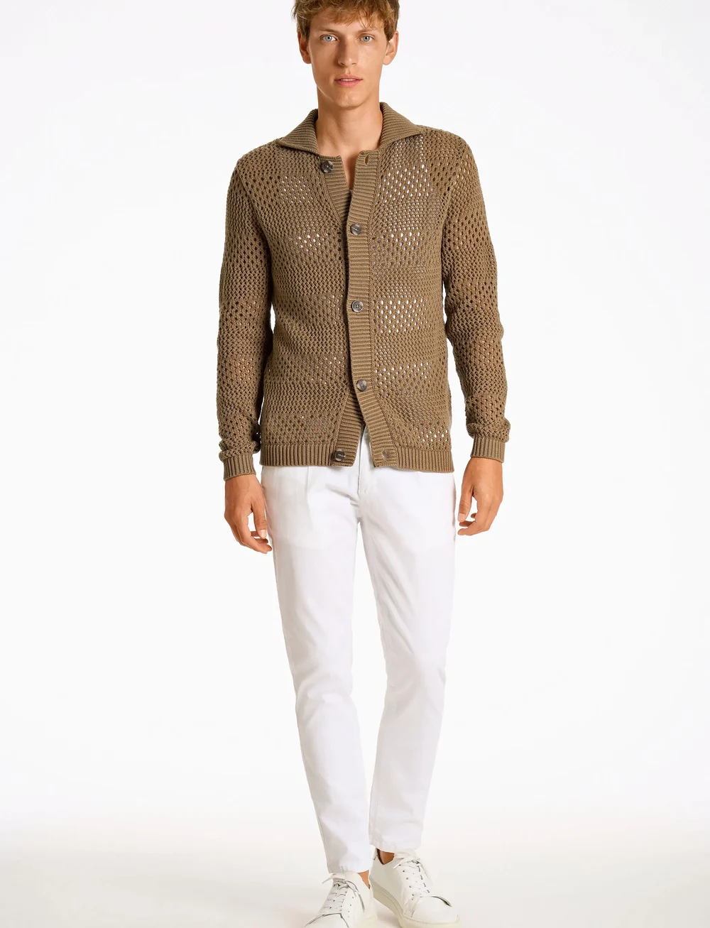 Lindbergh - Crochet cardigan - cardigans - stone - 4