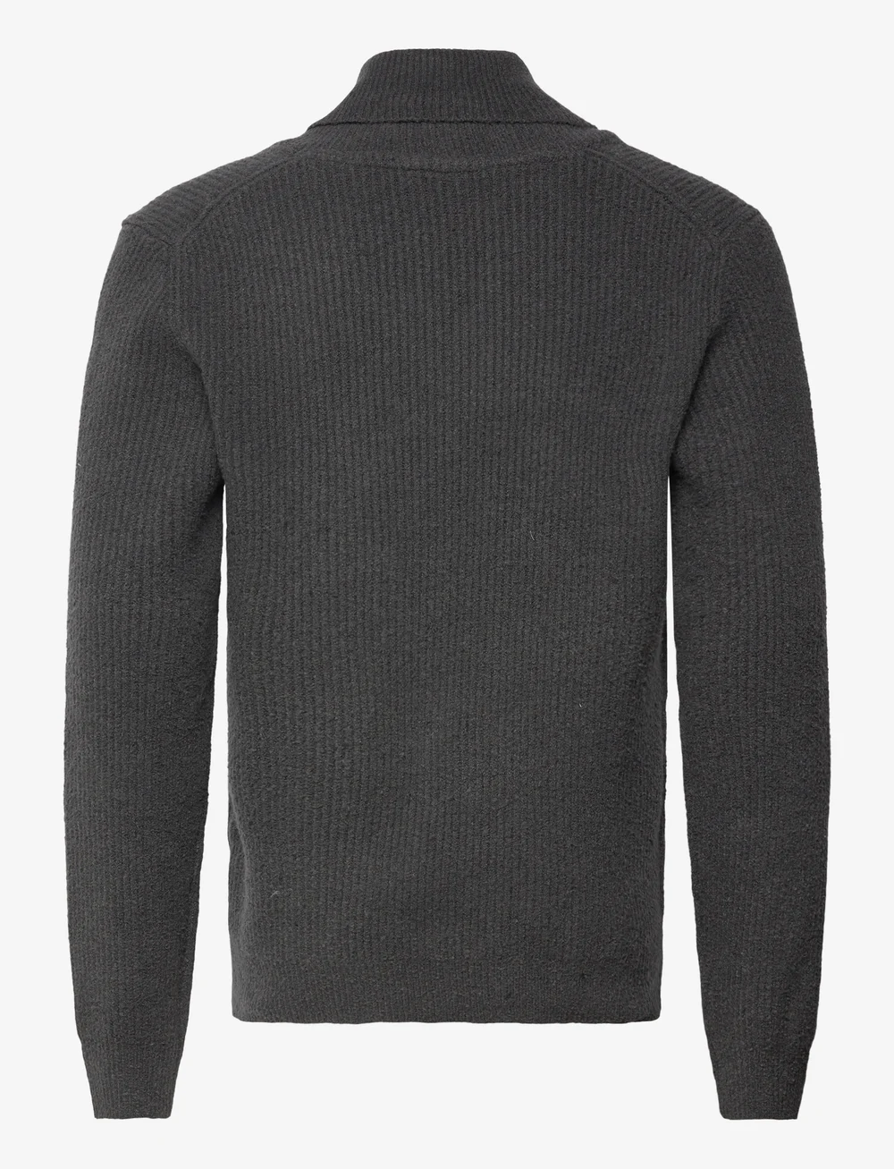 Lindbergh - Shawlcollar lambswoollook knit - v-necks - dusty black - 1