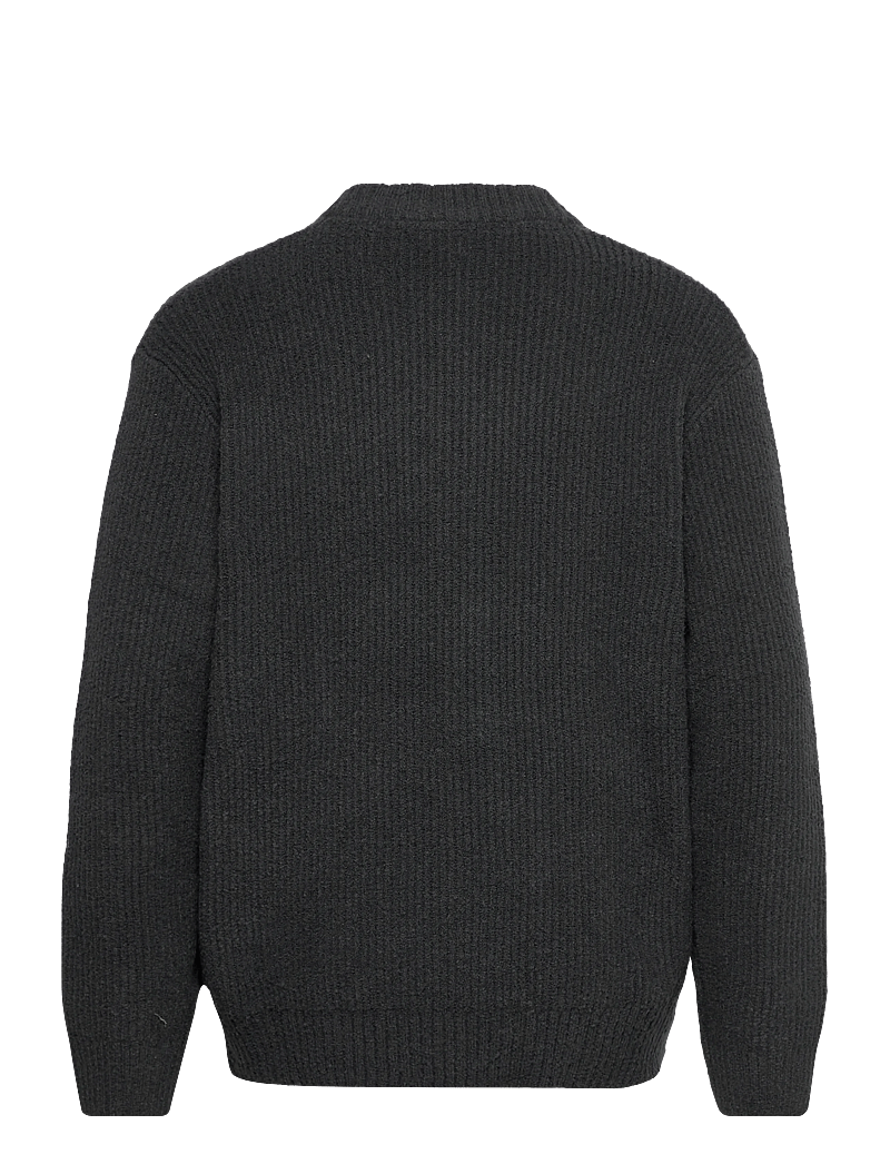 Lindbergh - Heavy lambswool look cardigan - cardigans - dusty black - 1