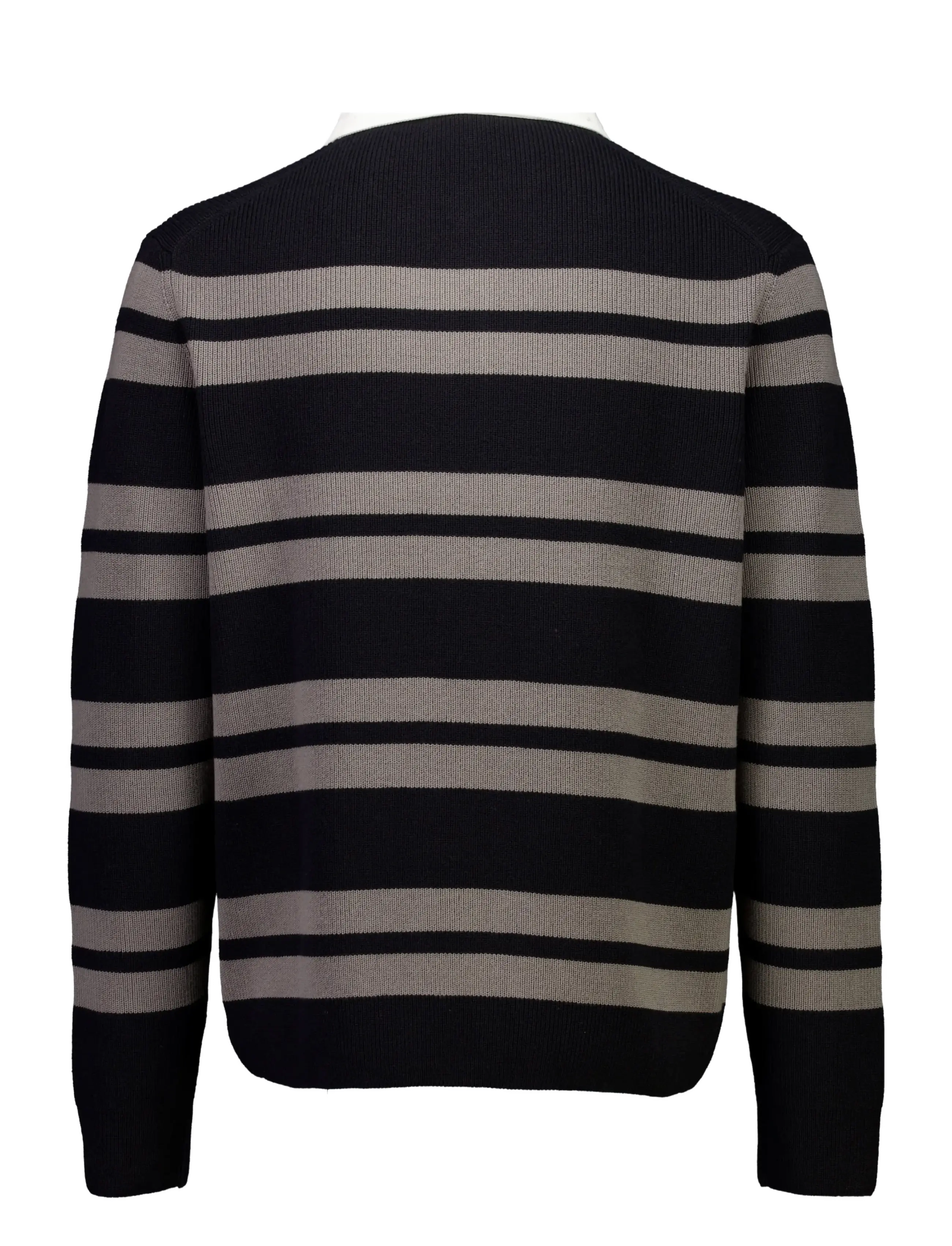 Lindbergh - Knitted striped L/S rugby shirt - black - 2