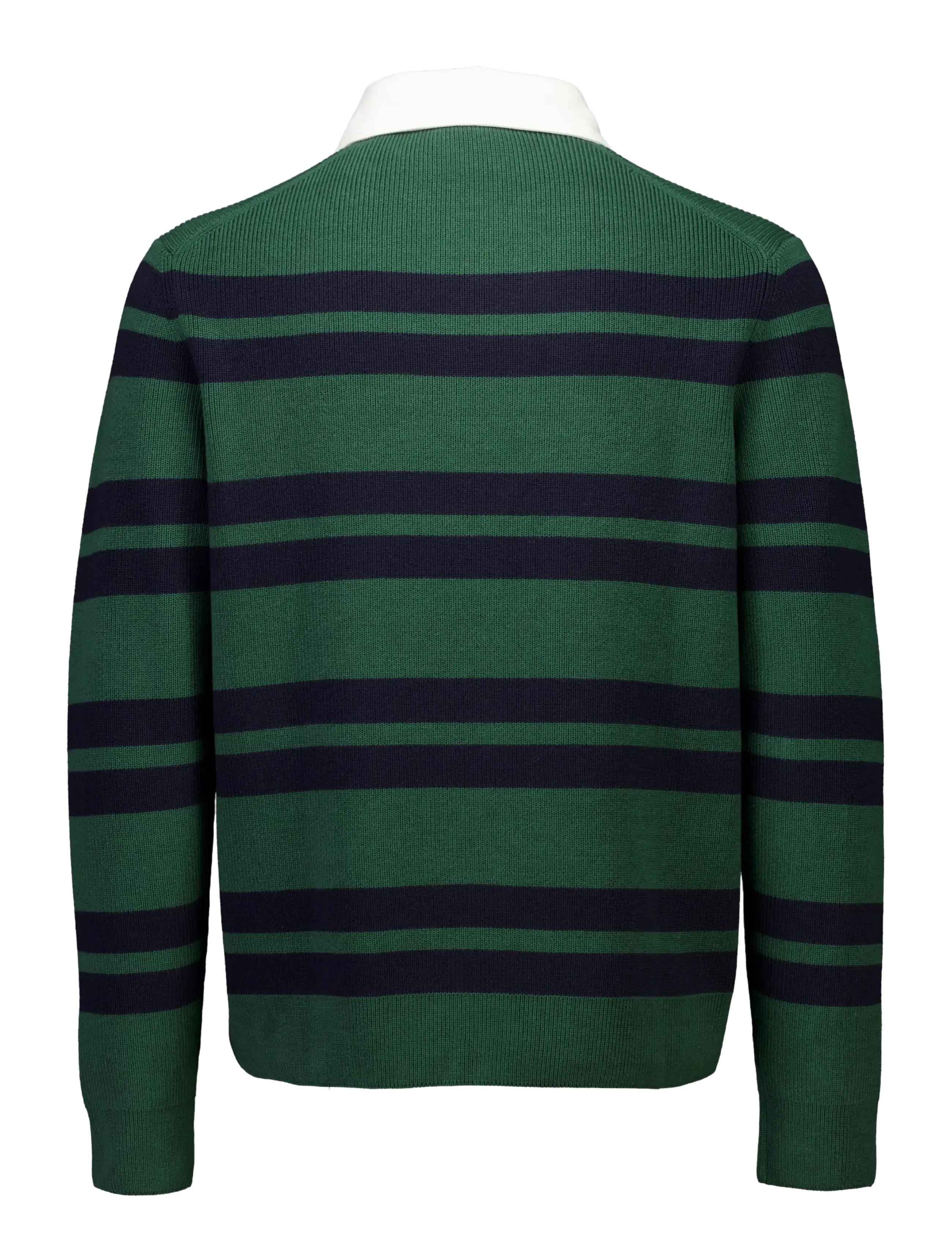 Lindbergh - Knitted striped L/S rugby shirt - dk green - 2