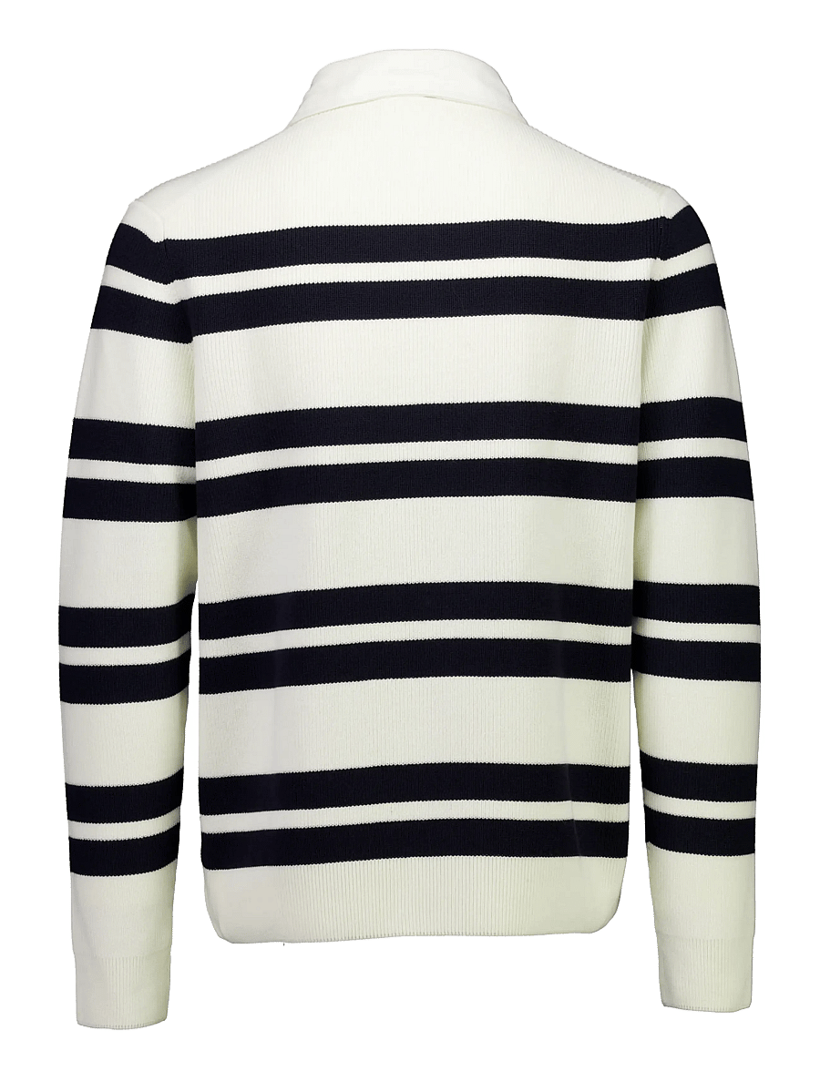 Lindbergh - Knitted striped L/S rugby shirt - pearl white - 2