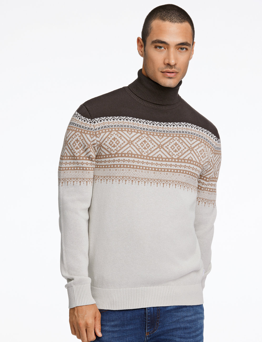 Lindbergh Heritage Jaqcuard Roller Neck Turtlenecks Boozt