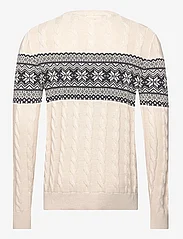 Lindbergh - Jaquard cable o-neck sweater - nordic style - off white - 2