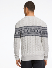 Lindbergh - Jaquard cable o-neck sweater - nordic style - off white - 3