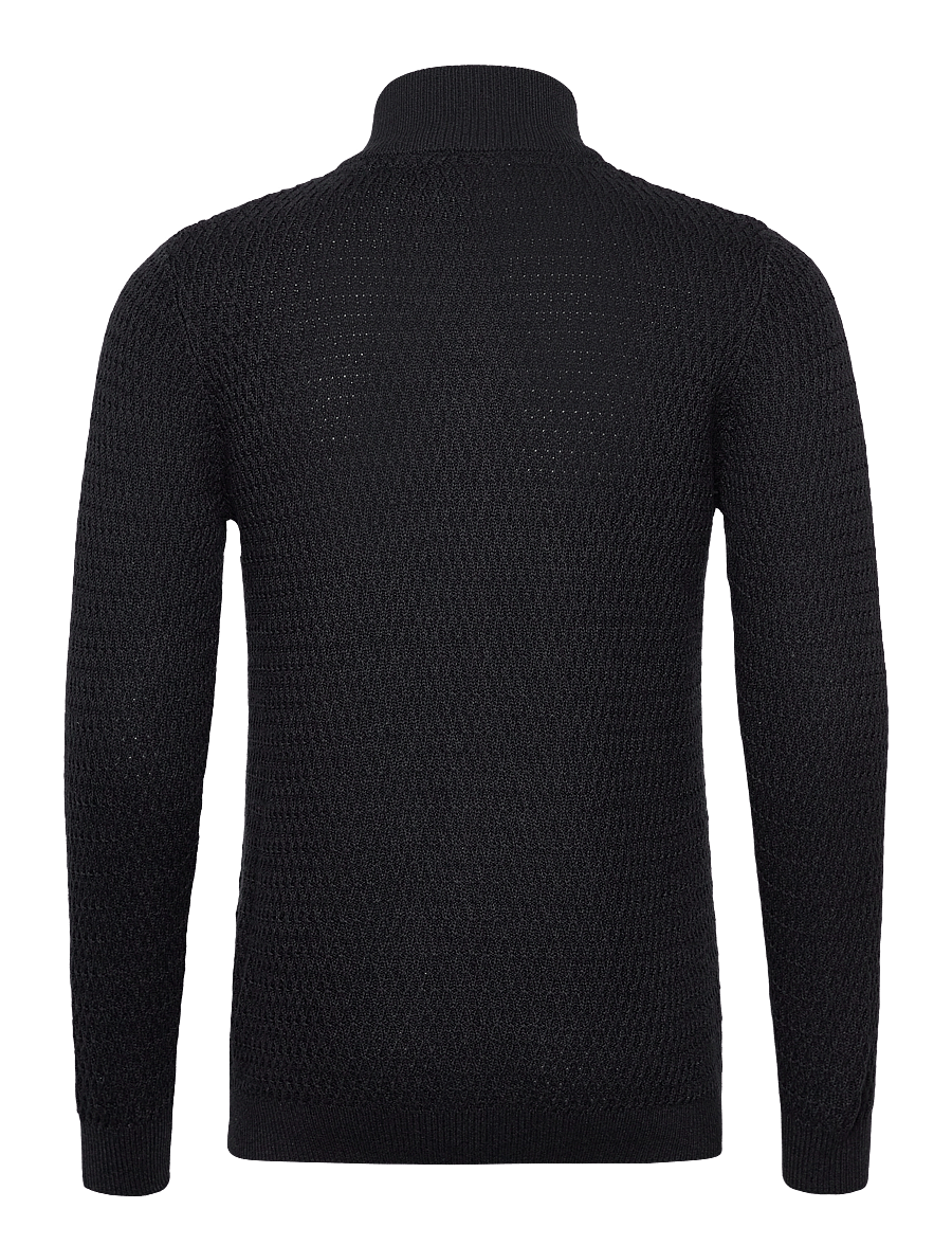 Lindbergh - Zip through structure cardigan - pullover mit durchgehendem reißverschluss - dk navy mel - 1