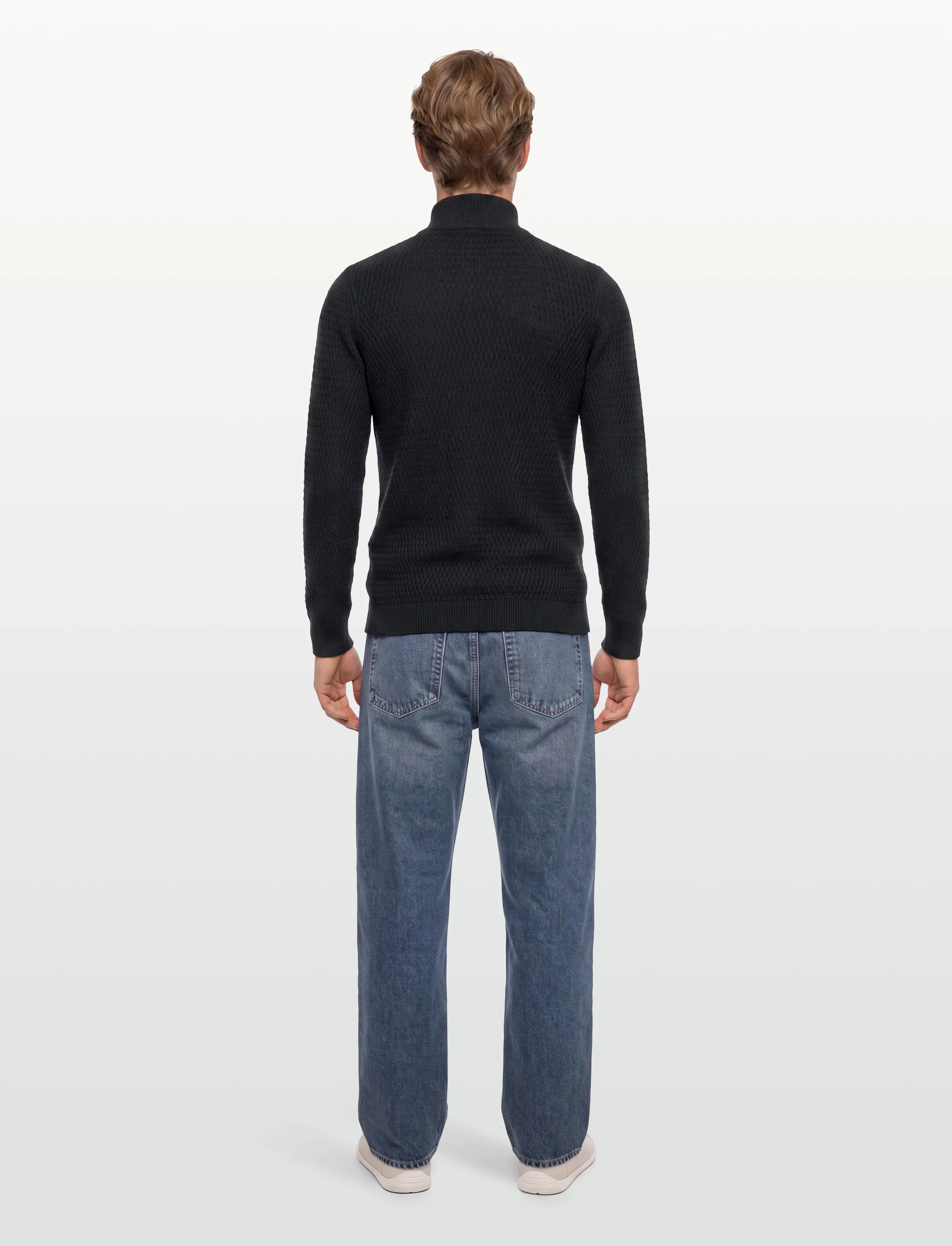 Lindbergh - Zip through structure cardigan - fullzip strik - dk navy mel - 4