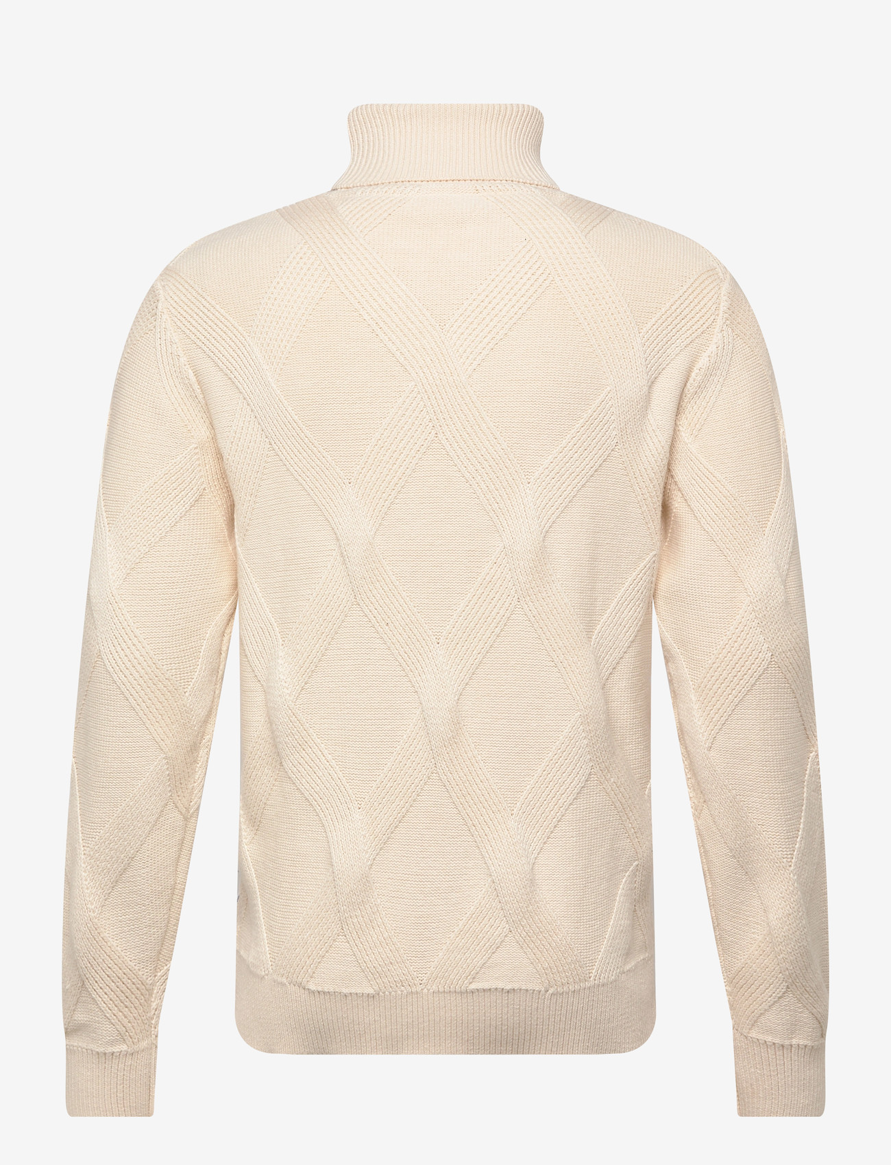 Lindbergh - Rolled neck structure knit - efterårstøj - off white - 1