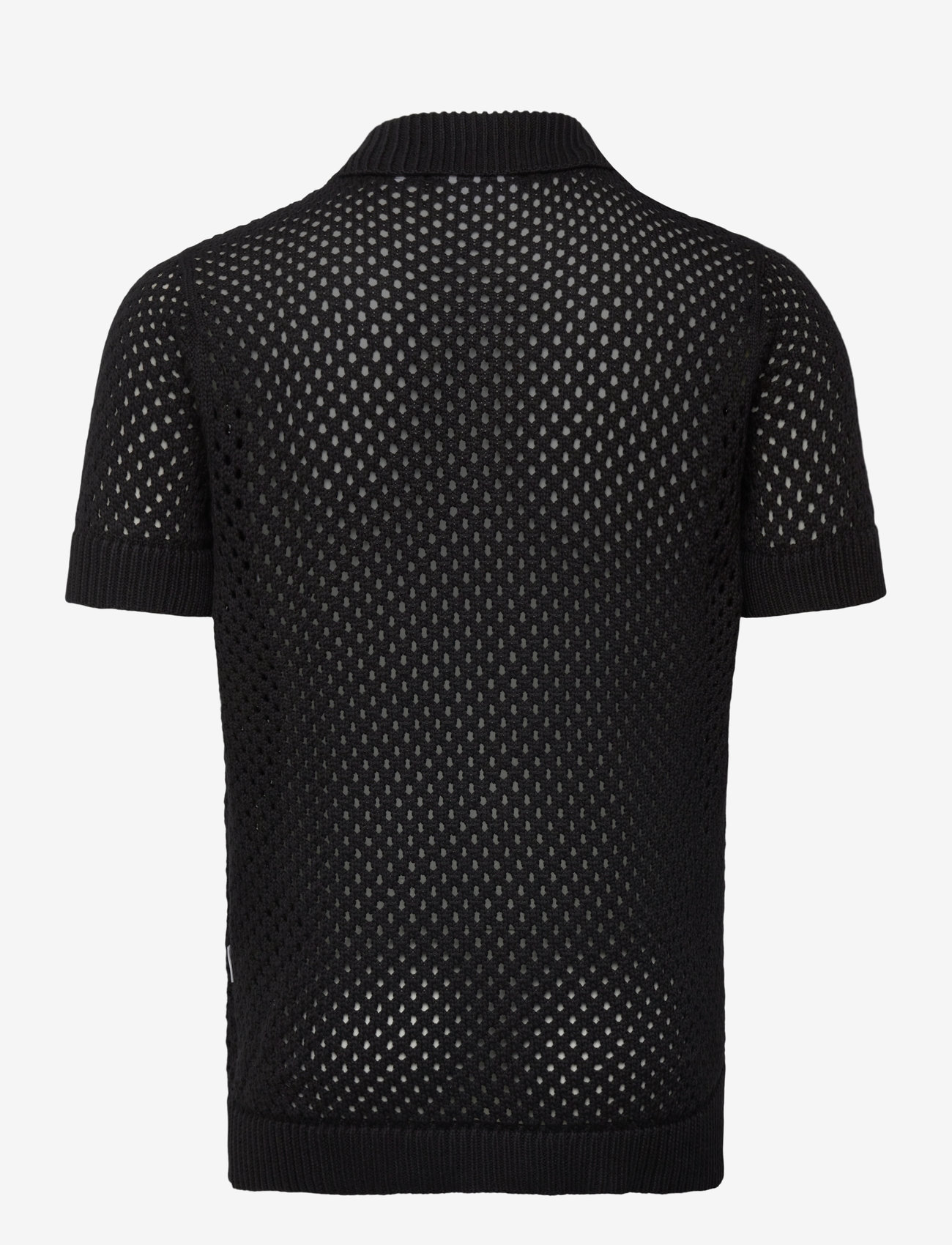 Lindbergh - Chrocet S/S cardigan - kurzarmhemden - black - 1