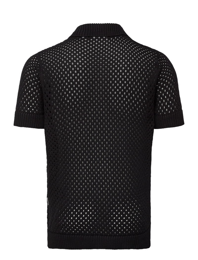 Lindbergh - Chrocet S/S cardigan - kurzarmhemden - black - 1