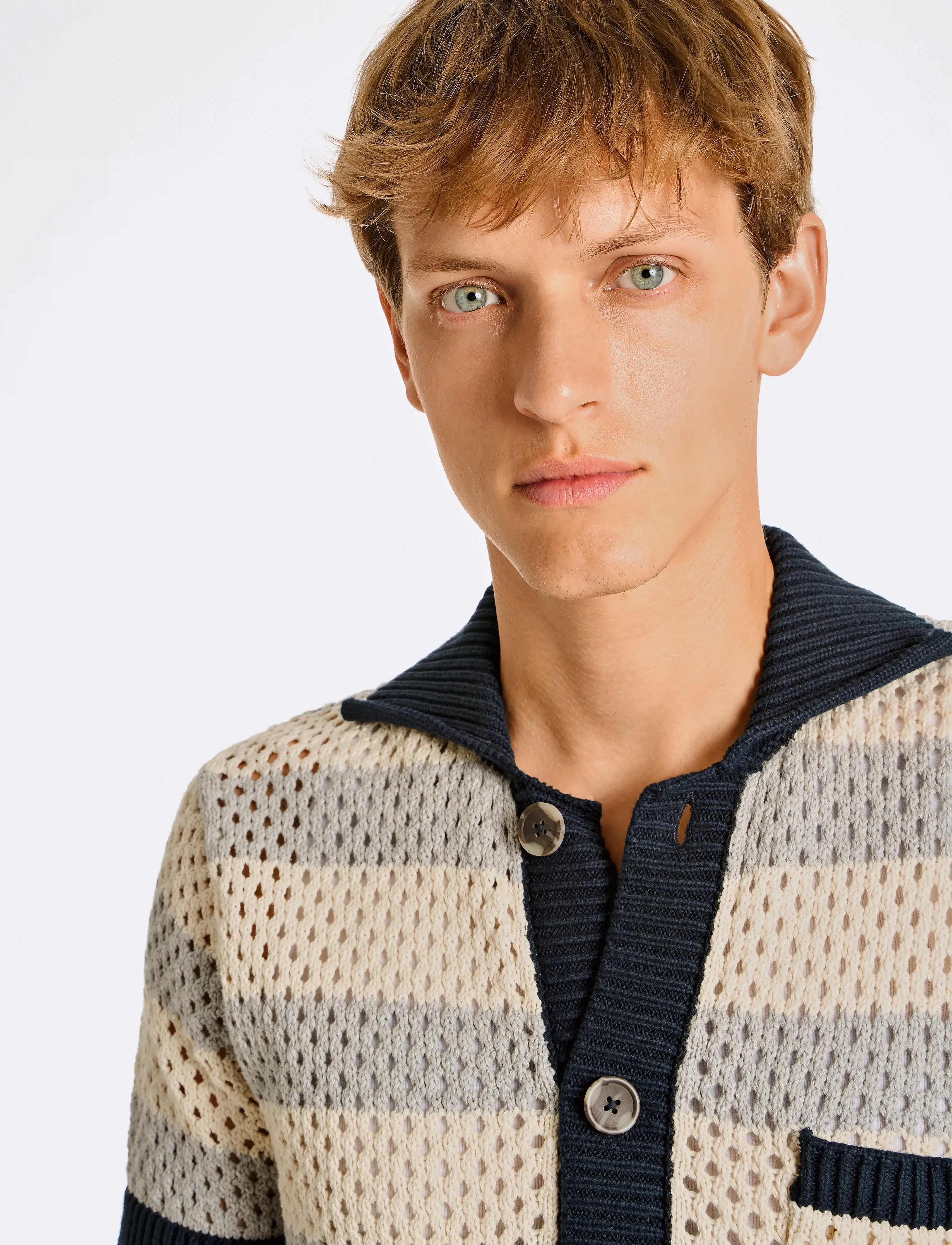 Lindbergh - Crochet S/S cardigan - krótki rękaw - grey mel - 5
