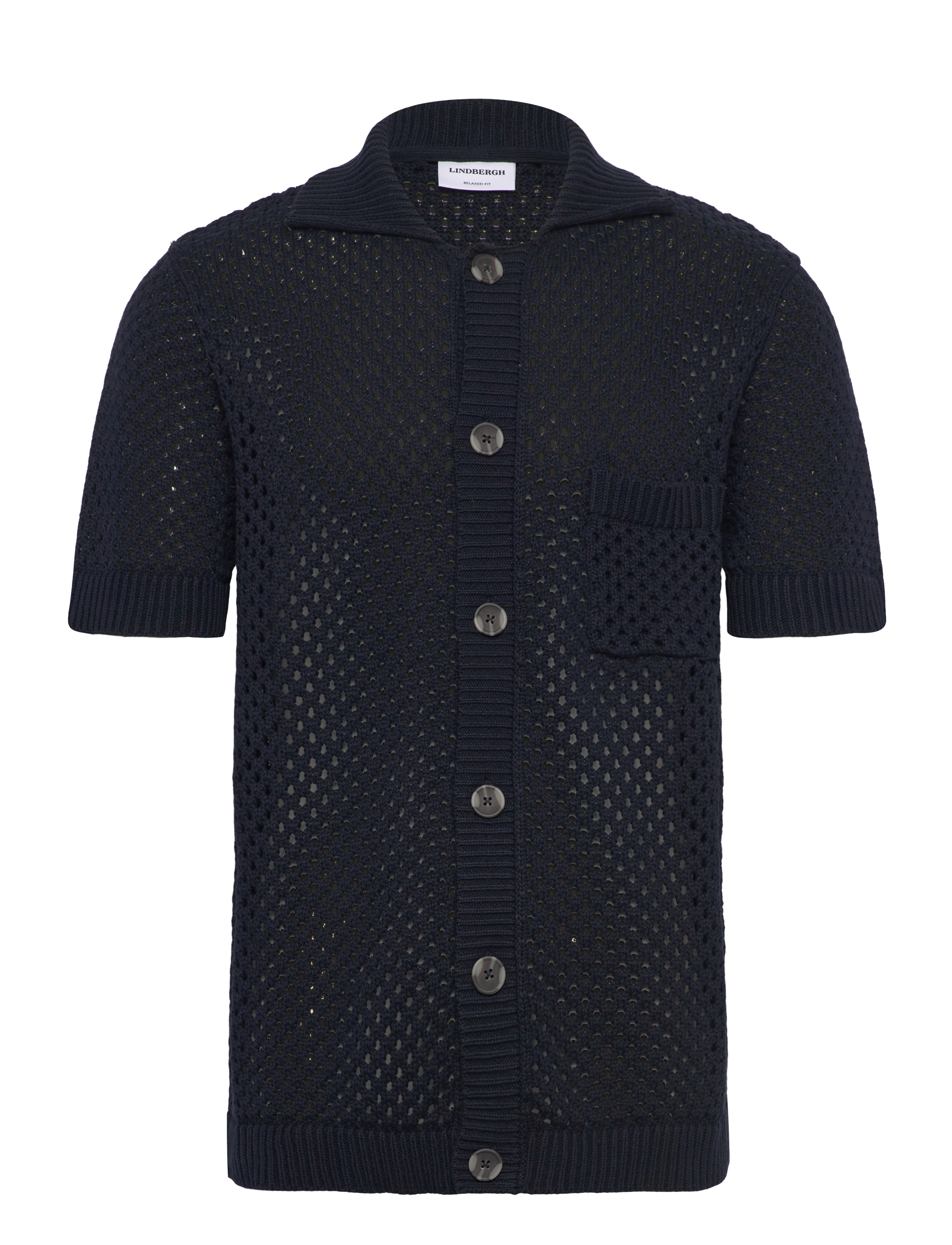 Lindbergh Chrocet S/S cardigan - Cardigans - NAVY / navy