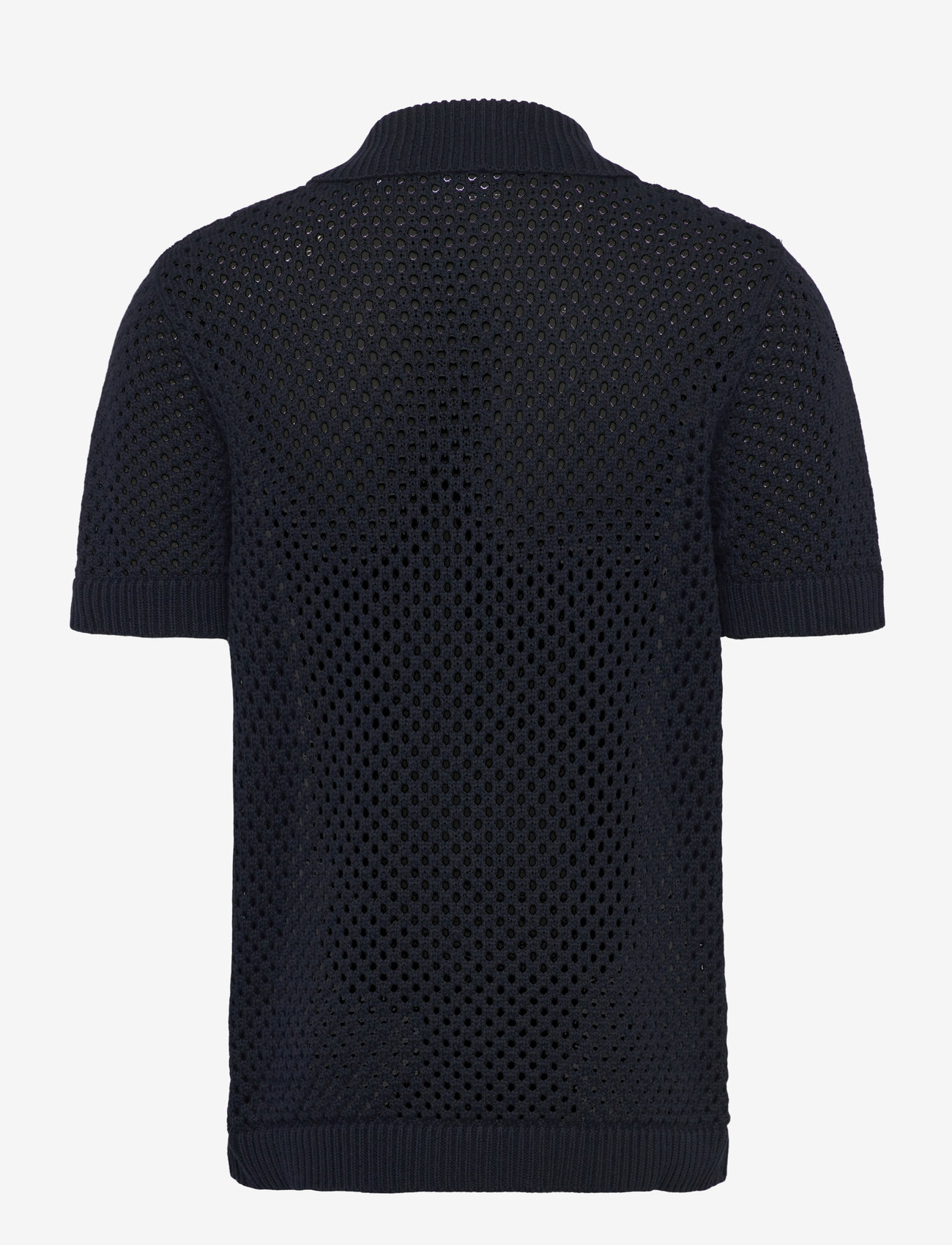 Lindbergh - Crochet S/S cardigan - kortærmede skjorter - navy - 1