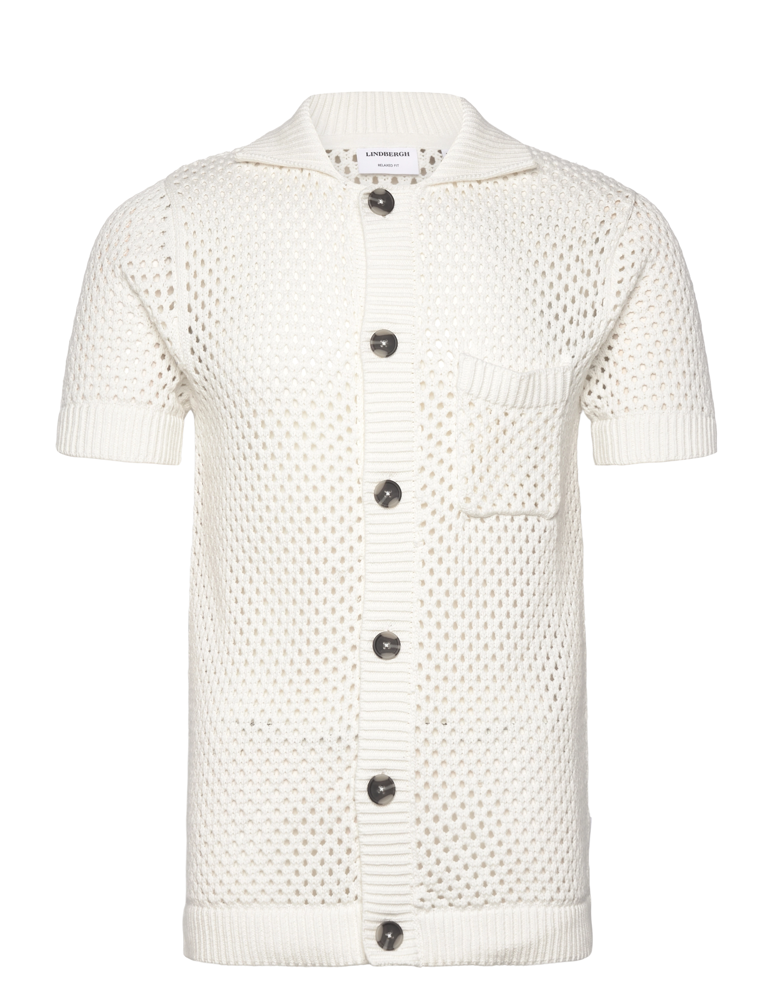 Lindbergh Chrocet S/S cardigan - Neuleet - SALT WHITE / white