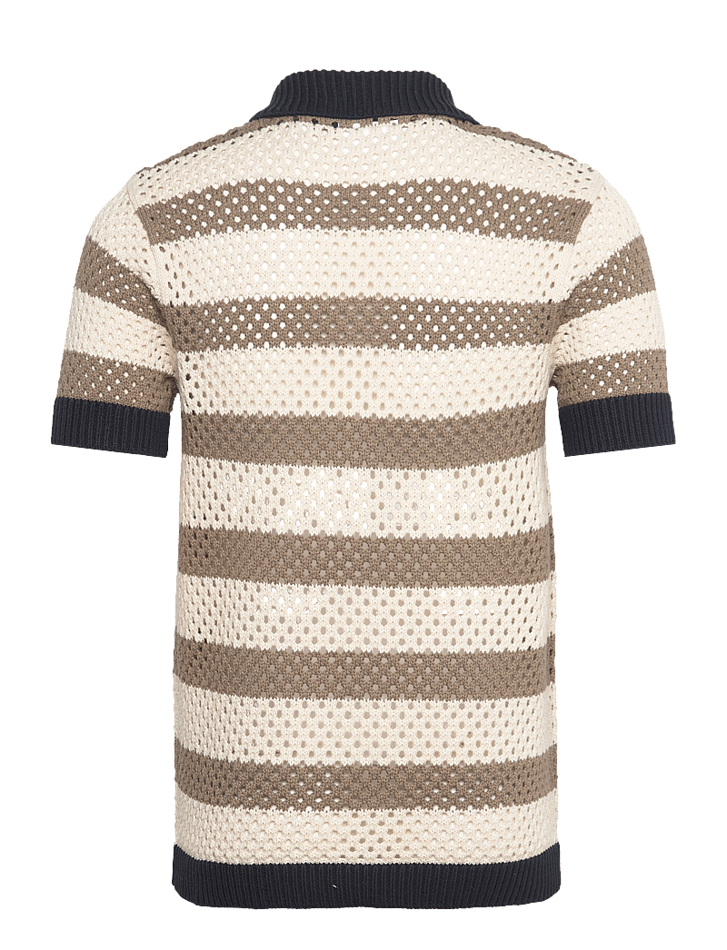 Lindbergh - Crochet S/S cardigan - kortærmede skjorter - stone - 2