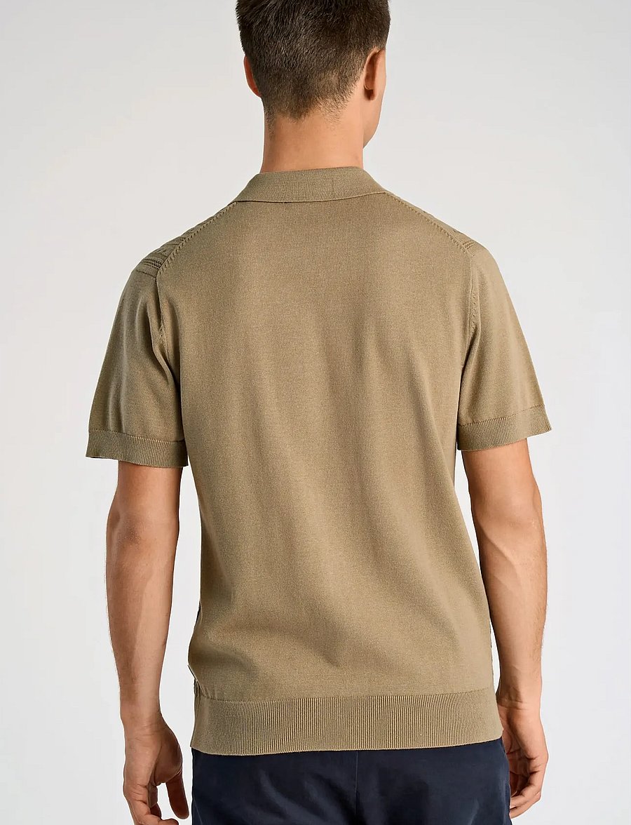 Lindbergh - Knitted S/S cable cardigan - short-sleeved shirts - dusty green - 4