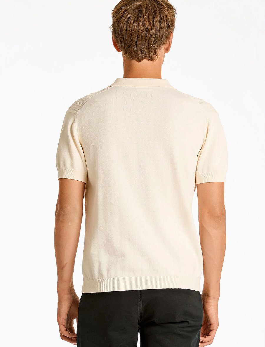 Lindbergh - Knitted S/S cable cardigan - kortærmede skjorter - pearl white - 2