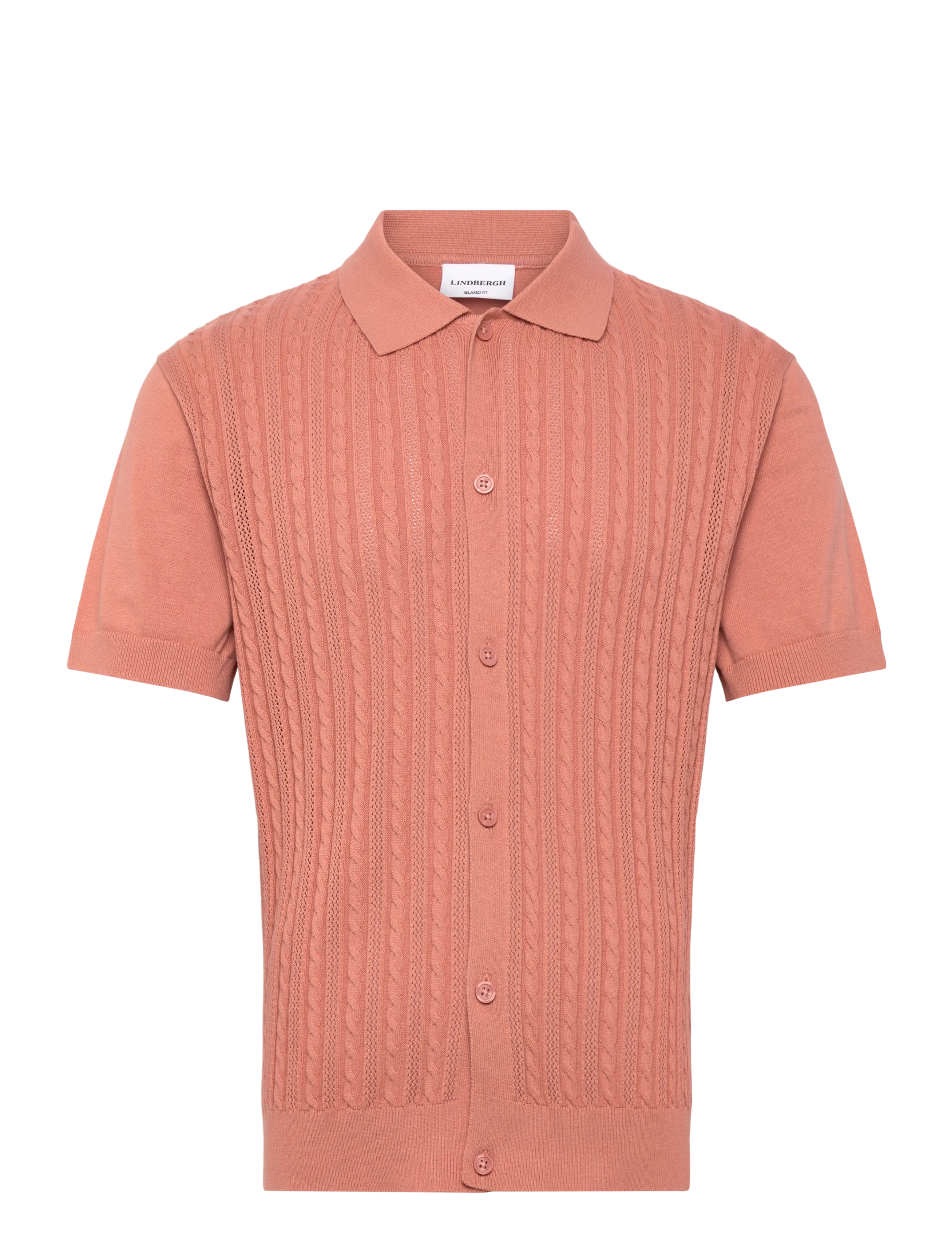 LINDBERGH Strick S/S Cable Cardigan Pink - XXL - Herren