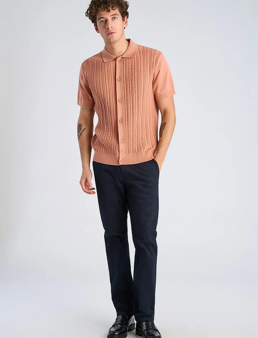 Lindbergh - Knitted S/S cable cardigan - kortærmede skjorter - rose - 0