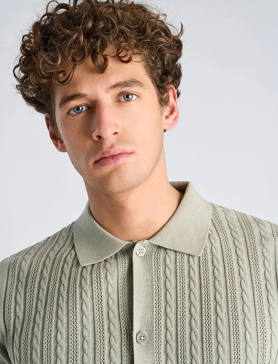 Lindbergh - Knitted S/S cable cardigan - kortärmade skjortor - sage green - 5