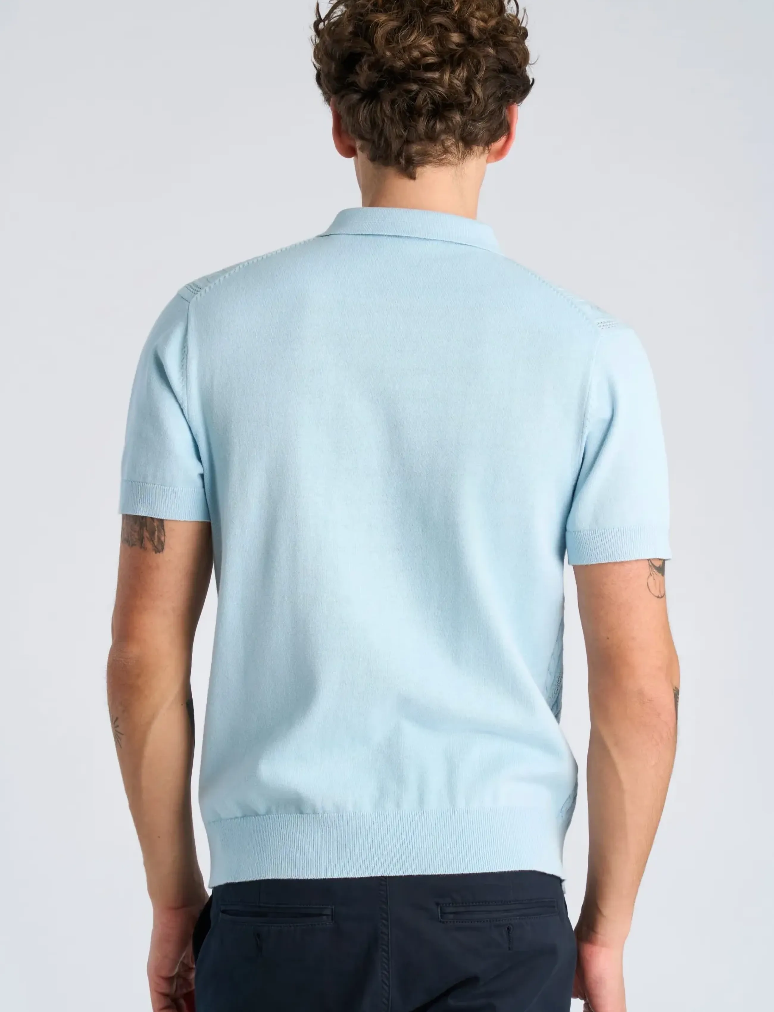 Lindbergh - Knitted S/S cable cardigan - kurzarmhemden - sky blue - 4
