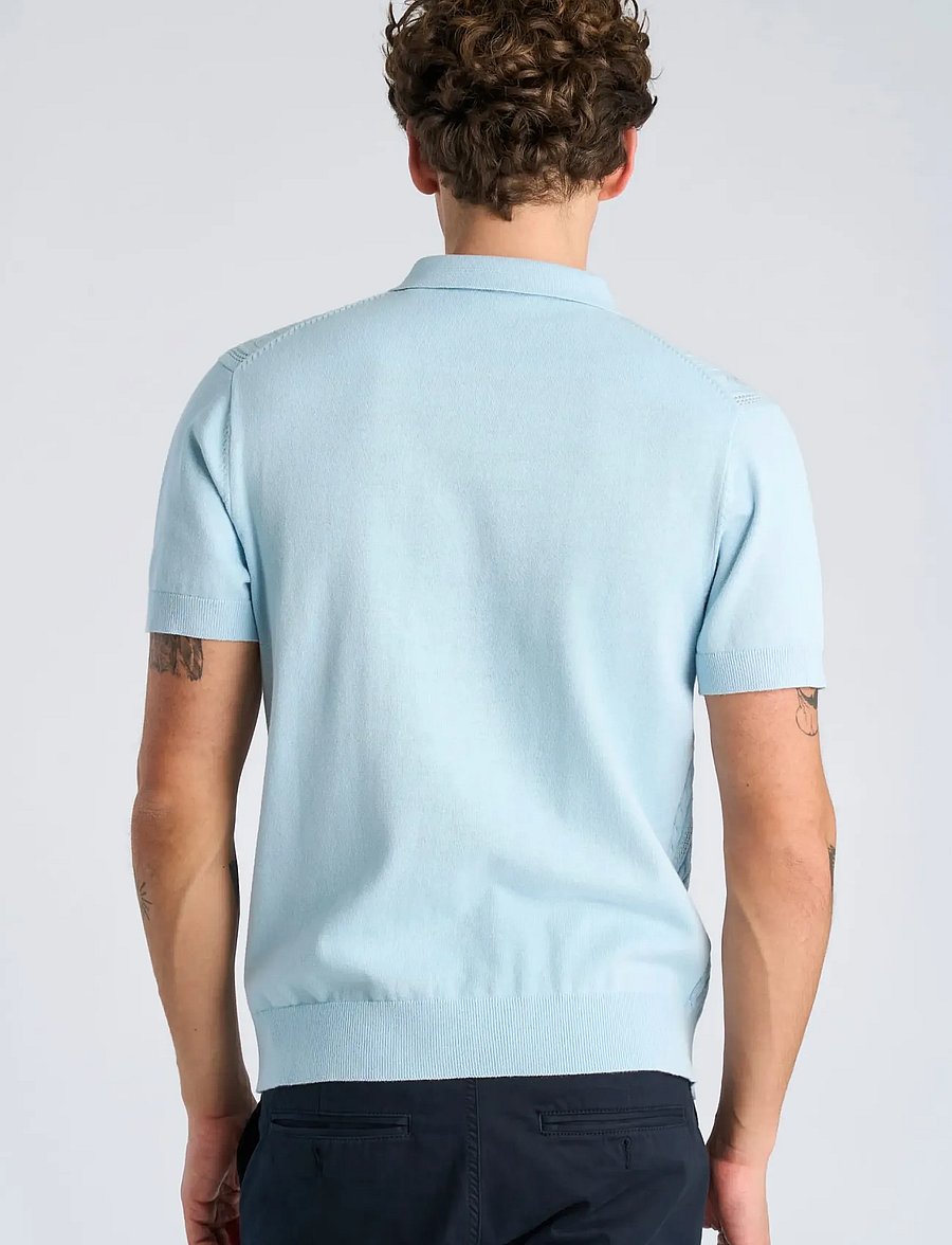 Lindbergh - Knitted S/S cable cardigan - kortærmede skjorter - sky blue - 4