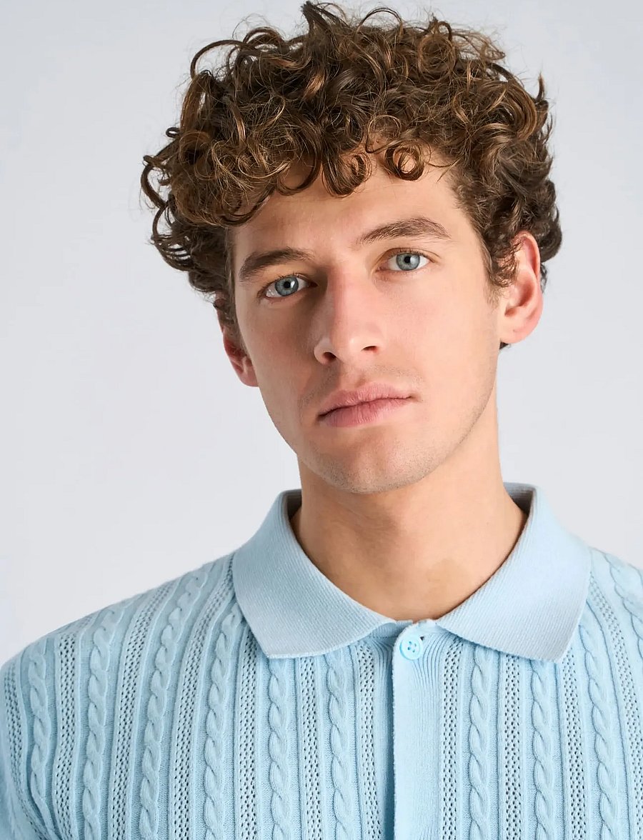 Lindbergh - Knitted S/S cable cardigan - kortærmede skjorter - sky blue - 5