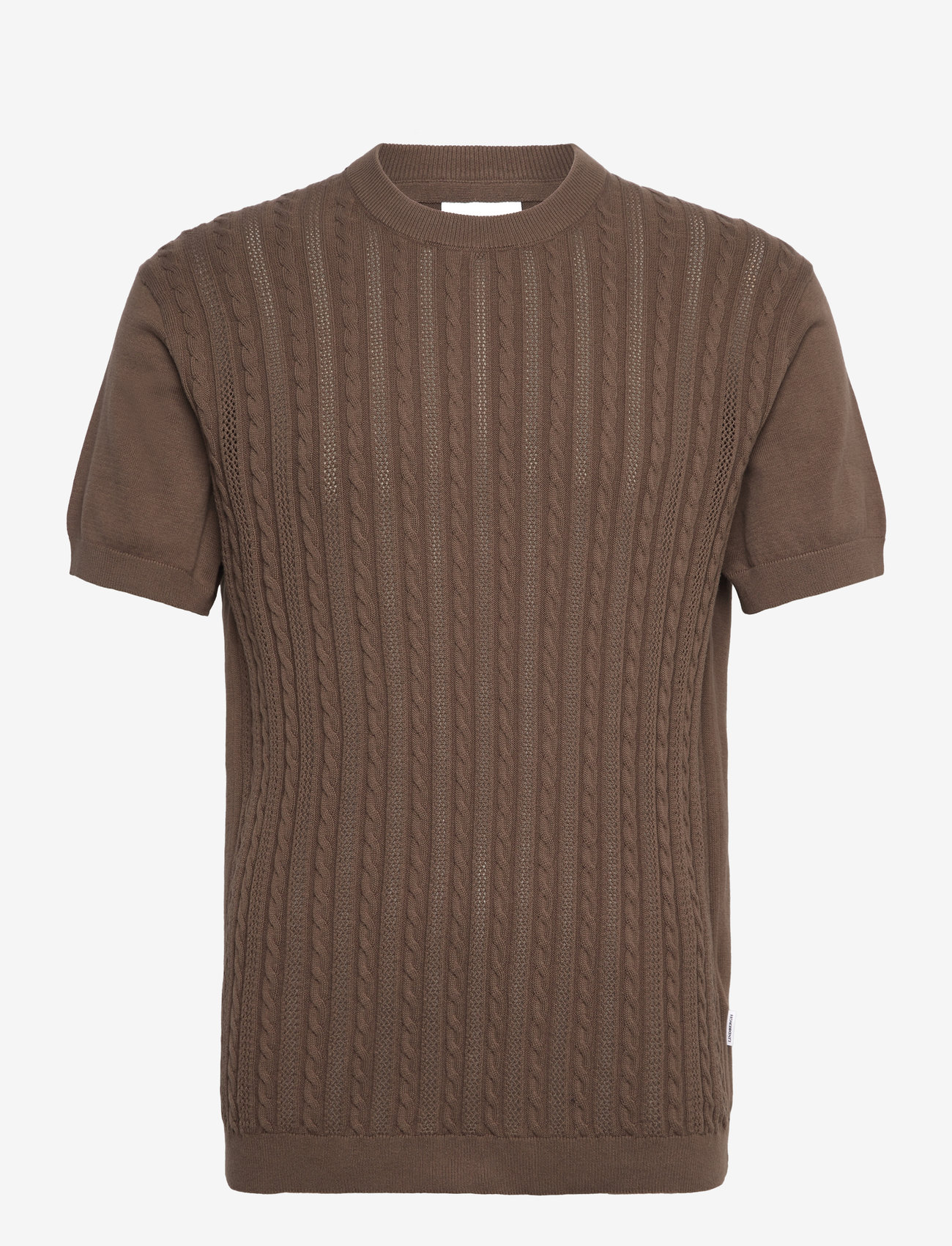 Lindbergh - Knitted S/S o-neck tee - polostrik - dk stone - 1