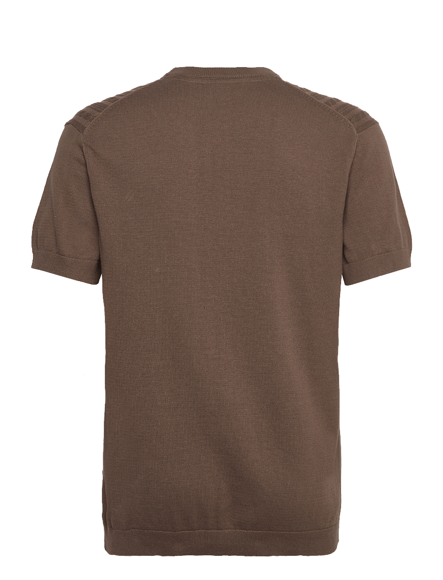 Lindbergh - Knitted S/S o-neck tee - gestrickte polohemden - dk stone - 2