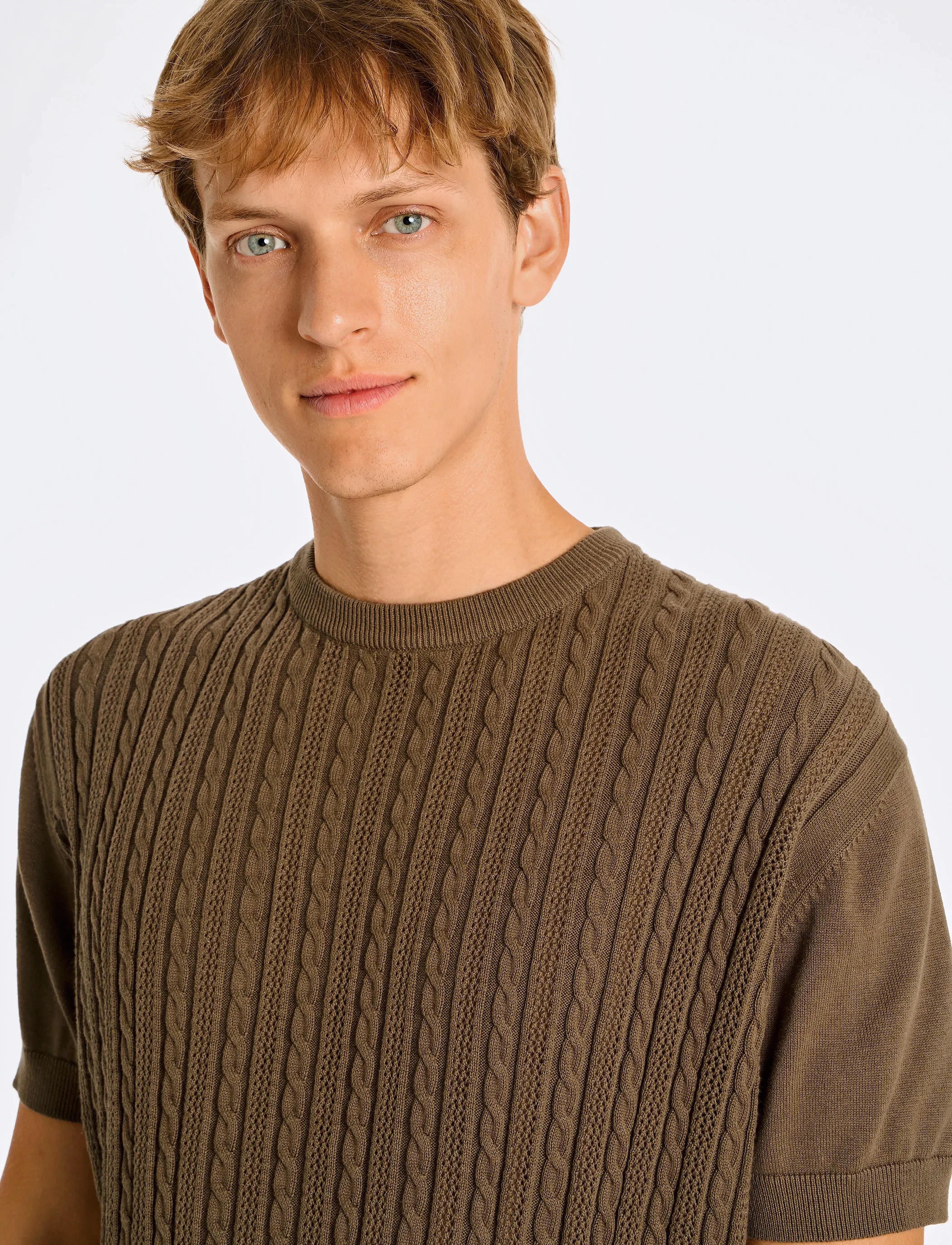 Lindbergh - Knitted S/S o-neck tee - gestrickte polohemden - dk stone - 5