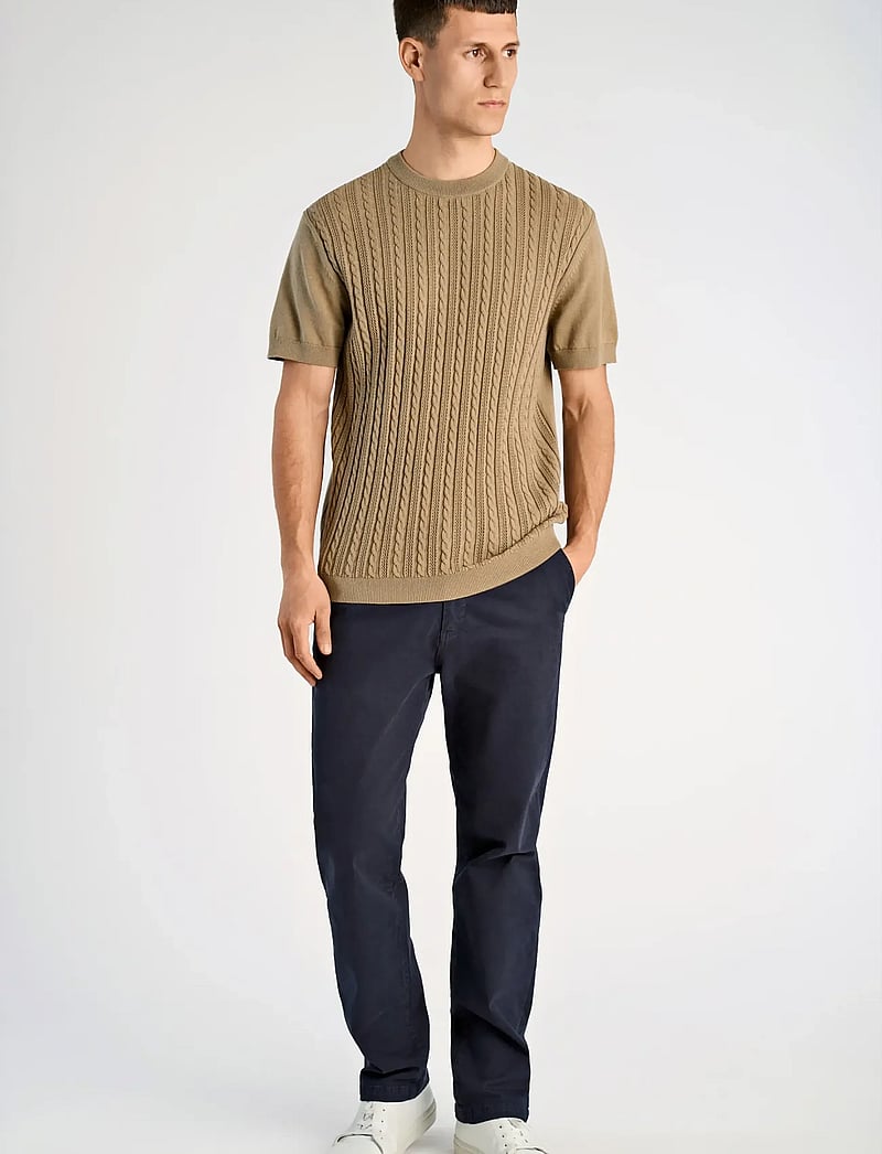 Lindbergh - Knitted S/S o-neck tee - polostrik - dusty green - 0