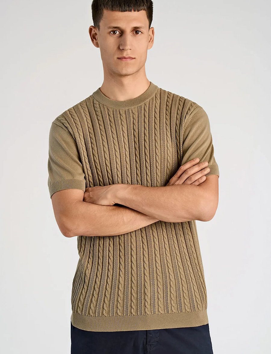 Lindbergh - Knitted S/S o-neck tee - polos en tricot - dusty green - 3