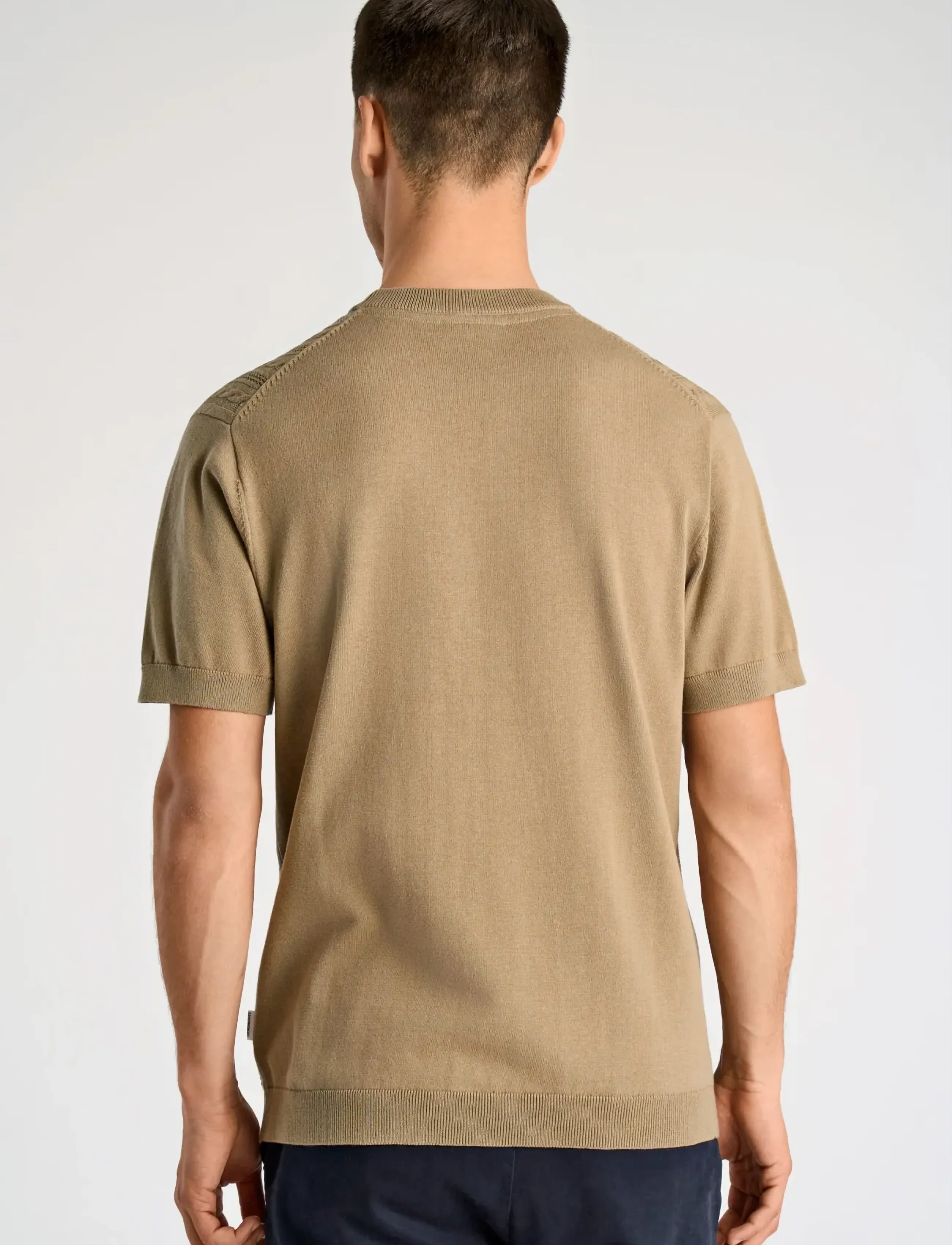 Lindbergh - Knitted S/S o-neck tee - knitted polos - dusty green - 4