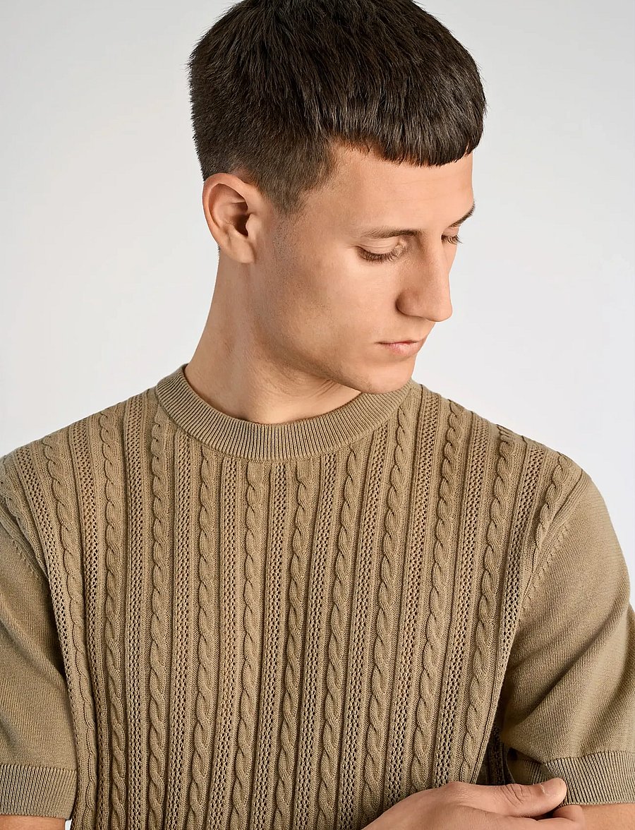 Lindbergh - Knitted S/S o-neck tee - polos en tricot - dusty green - 5
