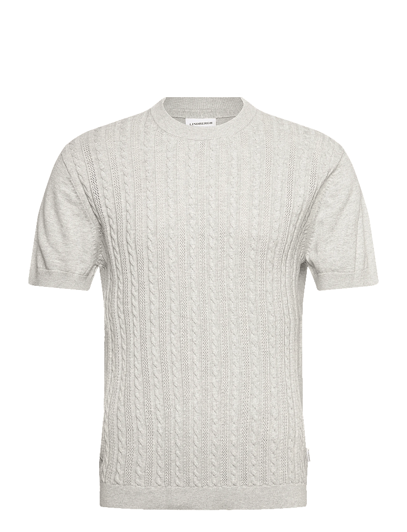 Lindbergh - Knitted S/S o-neck tee - polostrik - grey mel - 1